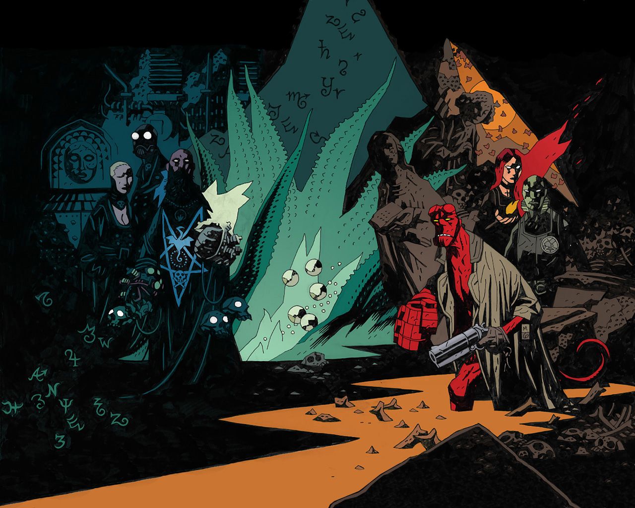 1280x1024 Desktop wallpaper: Hellboy, Comics, B P R D 4K free download for PC. 621461