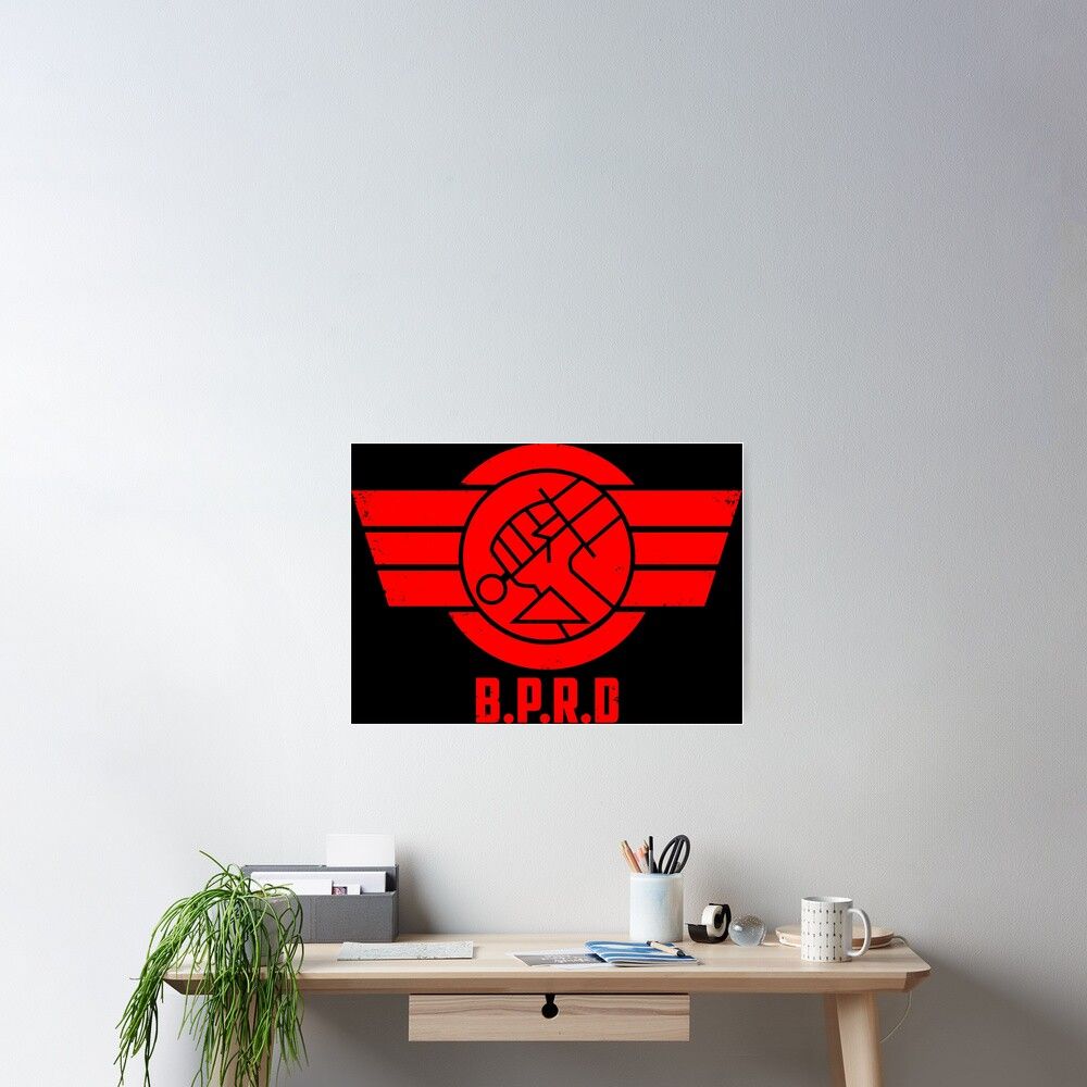 1000x1000 B.P.R.D Logo Red version Poster