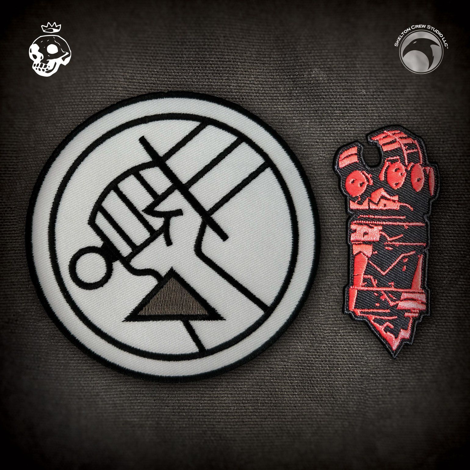 1540x1540 Hellboy B.P.R.D.: B.P.R.D. Logo & Right Hand Of Doom Patch Set!. Skelton Crew Studio