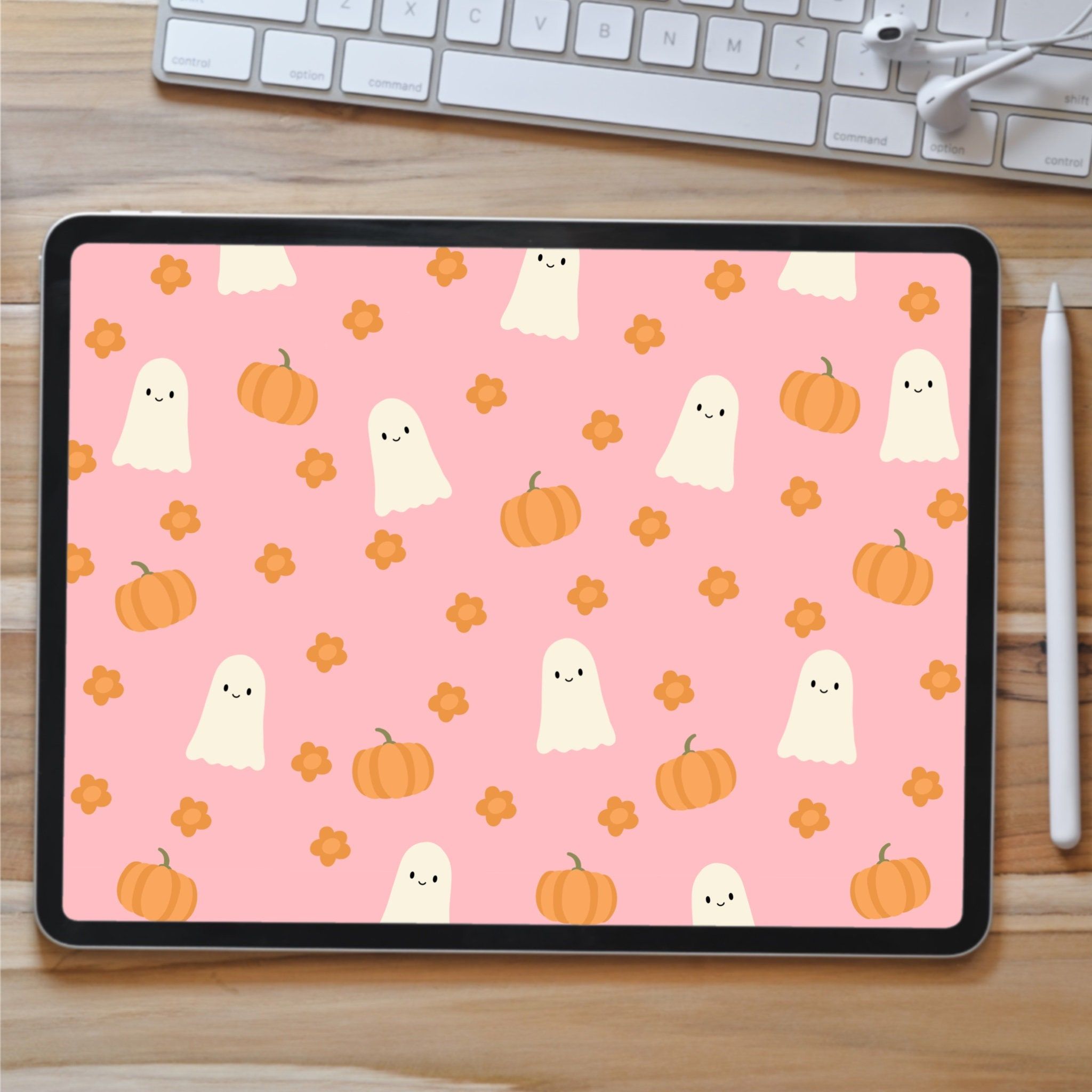 2048x2048 Halloween iPad Wallpaper, iPad Background, Cute Spooky Wallpaper iPad, Fall Aesthetic iPad, Digital Download