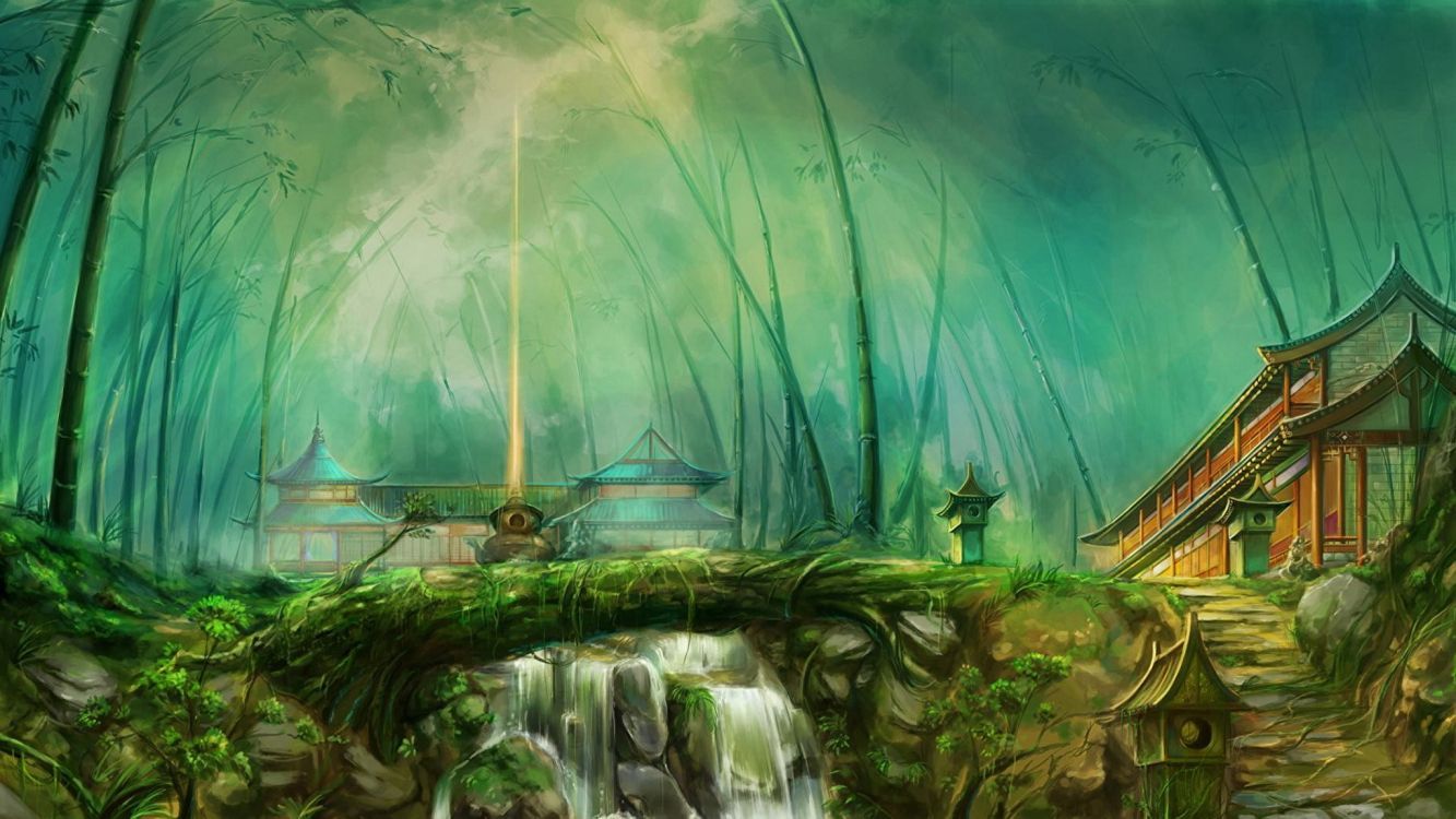 1333x750 Wallpaper Green and Brown Dragon on Green Grass, Background Free Image