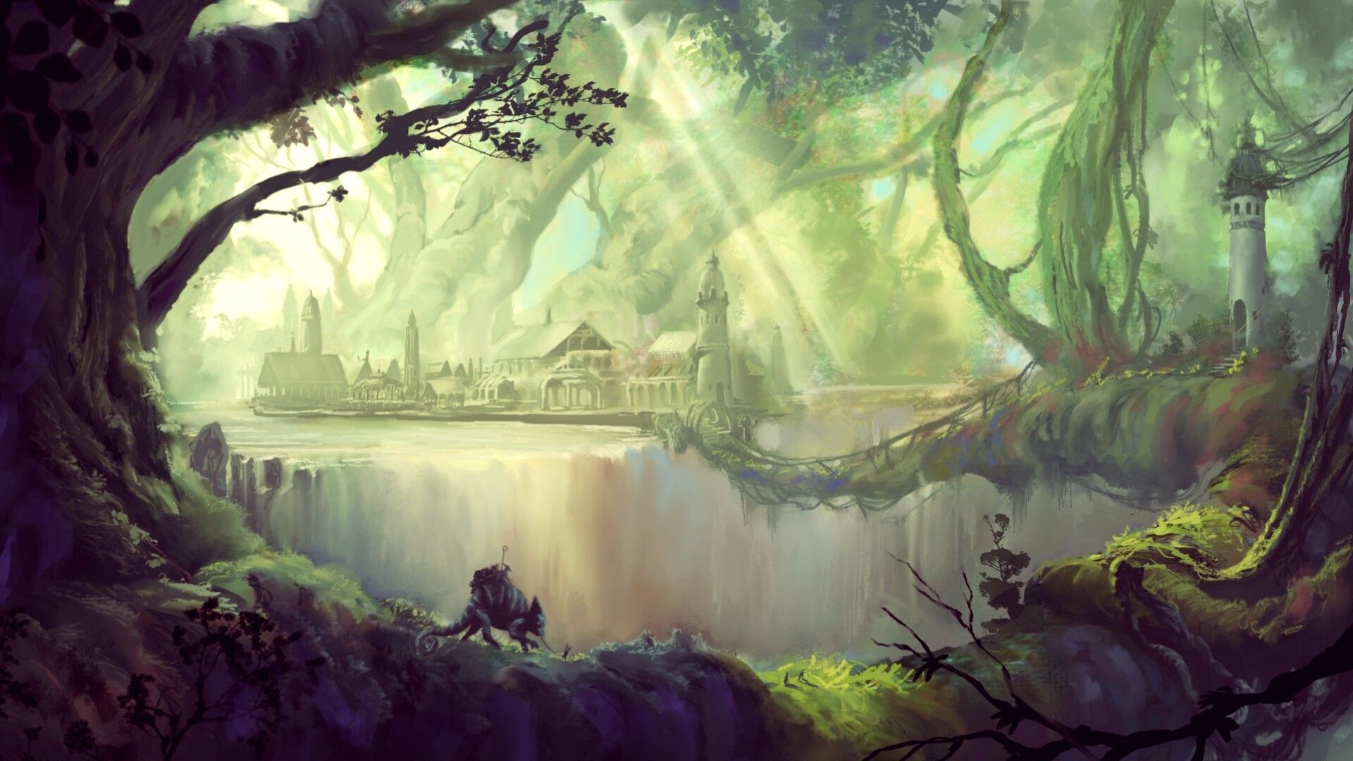 1920x1080 Hidden Elven Village