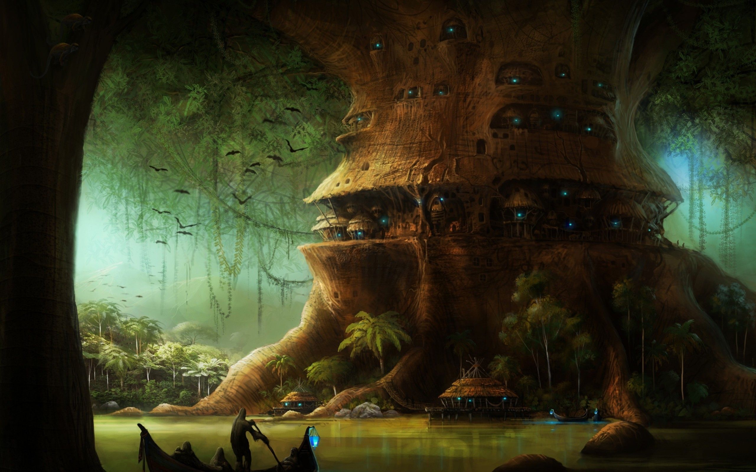 2560x1600 Elf Village Wallpaper