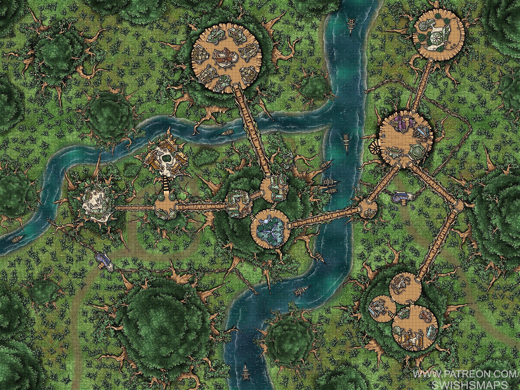 2048x1536 Elf Town / Village. Day & Night x 112
