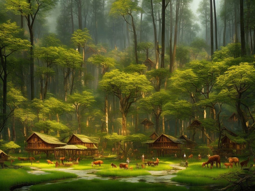 1024x768 Wood Elf Village