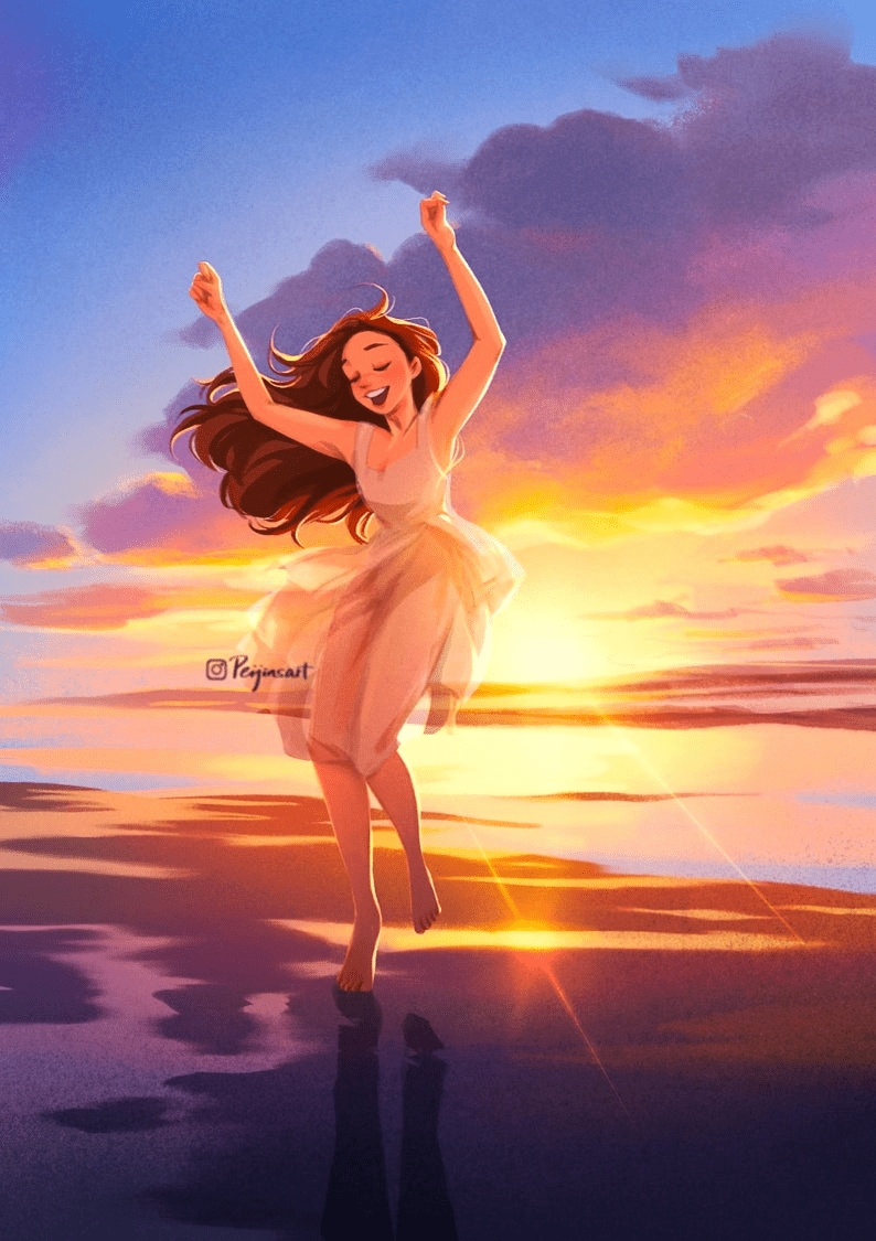 794x1125 Independent girl ideas. happy girl art, happy girl illustration, happy life illustration