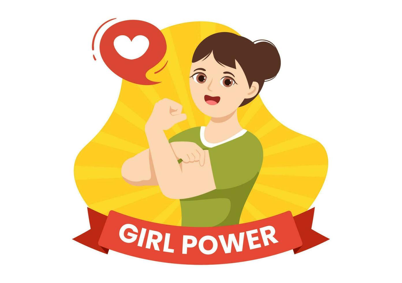 1393x980 Girl Power Vector Illustration to Show Women Can Also Be Stronger and Independent in Woman Rights and Diversity Flat Cartoon Hand Drawn Templates