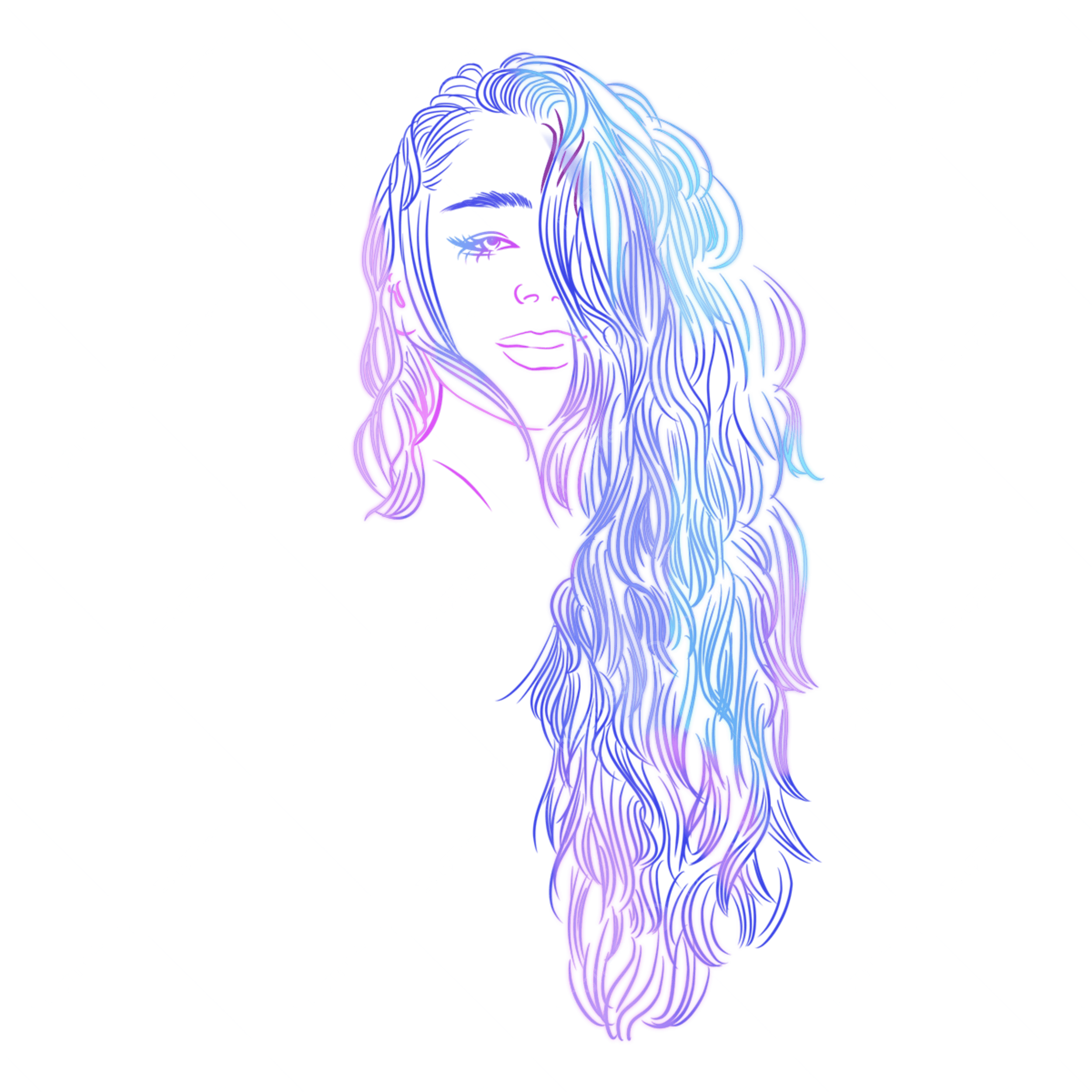 2500x2500 Curly Hair PNG Image, Woman With Curly Hair Gradient Avatar, Curly Hair, Woman, Gradient PNG Image For Free Download