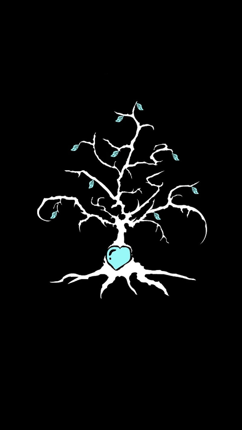 800x1422 Heart tree, blue, HD phone wallpaper