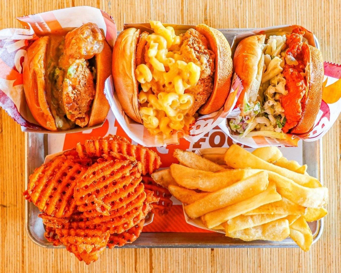 1350x1080 Download An Extra Large Feast Servings Of Fast Food Wallpaper