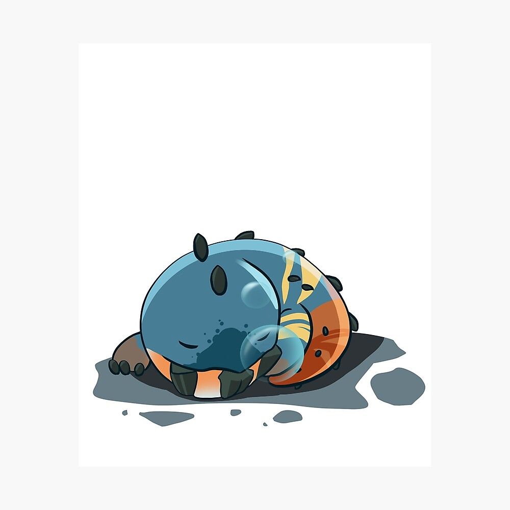 1000x1000 Sleeping Dodogama (Monster Hunter World) Art Board Print