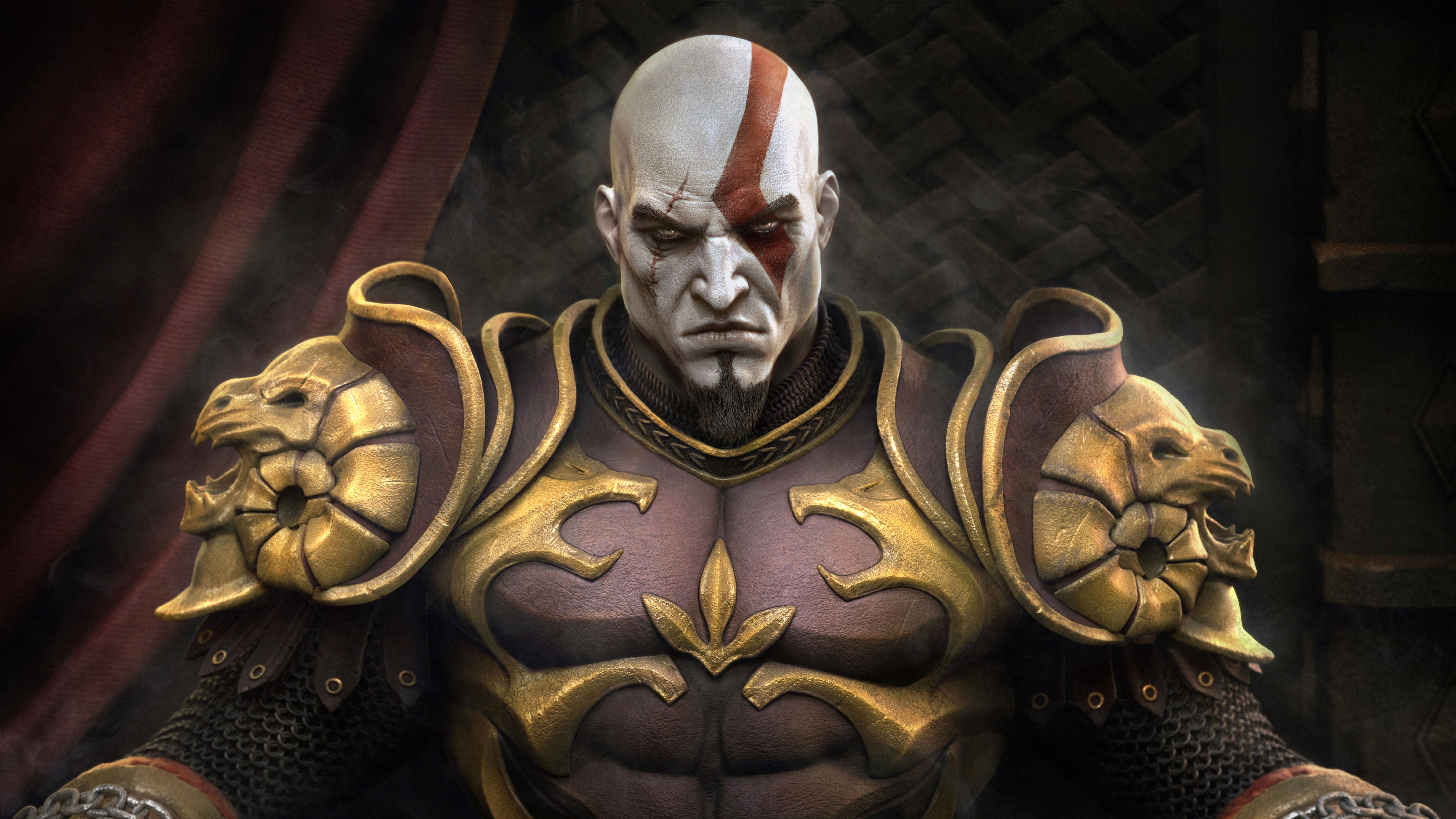 7680x4320 Kratos God of War in Throne Wallpaper, HD Games 4K Wallpaper, Image and Background