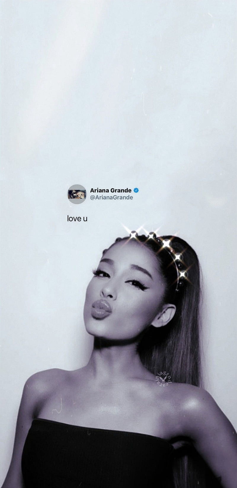 800x1647 Ariana loves u, aesthetic, ariana grande, ariana quotes, arianator, black and white, HD phone wallpaper