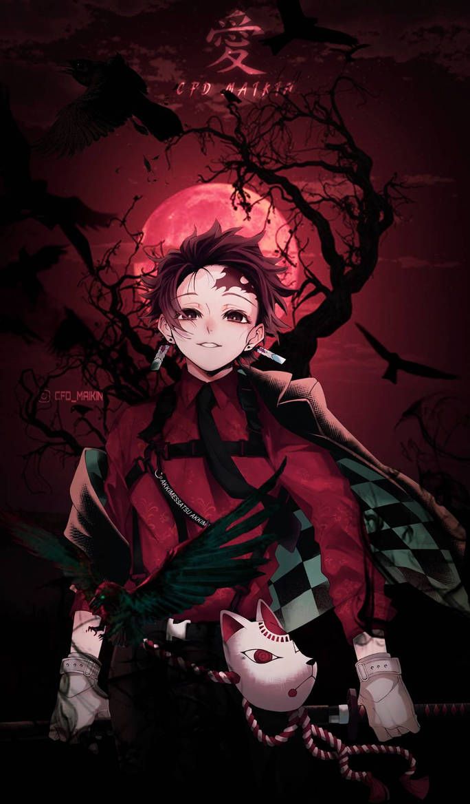 684x1168 Tanjiro Demon Form Wallpaper