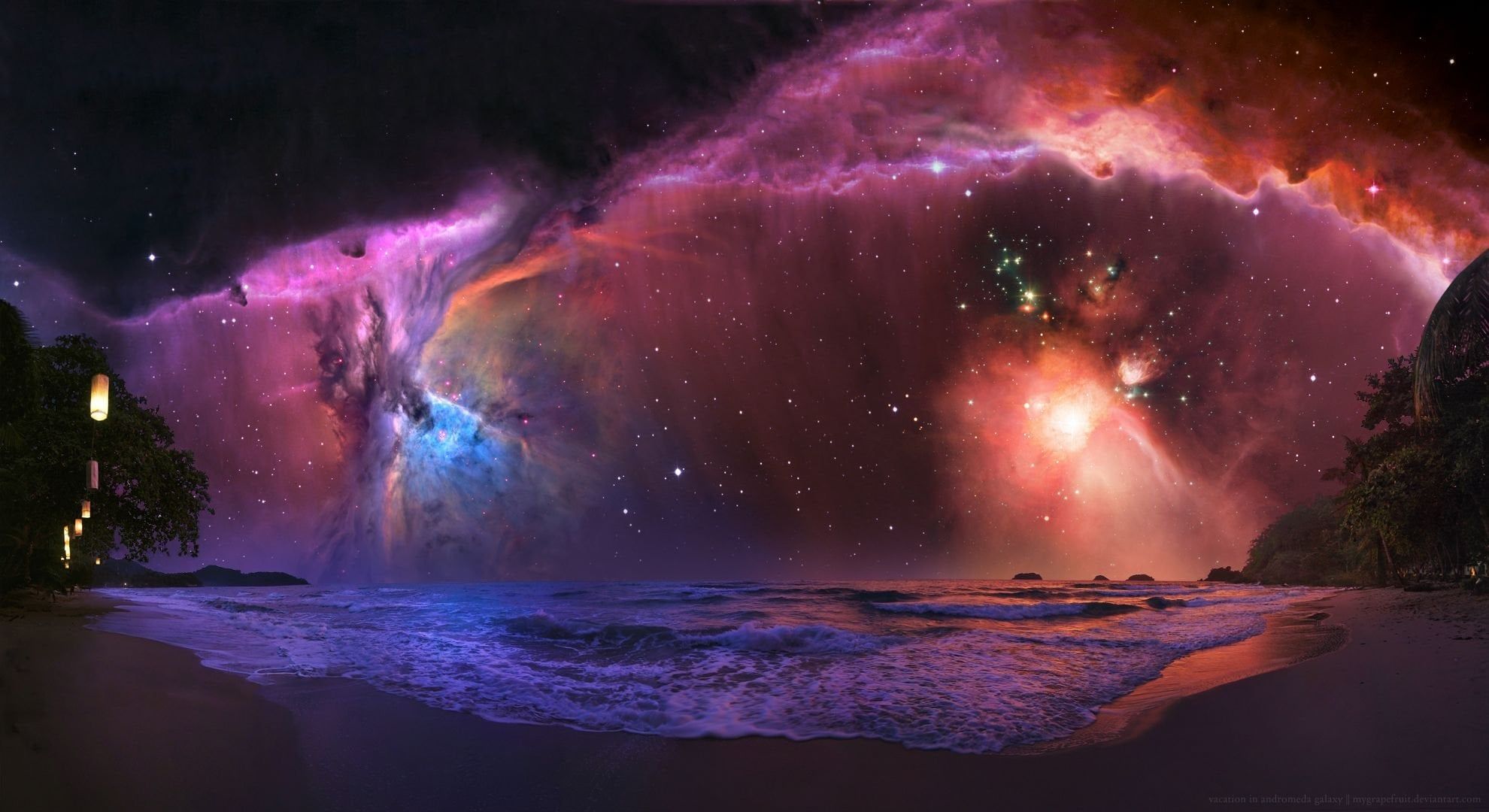 1980x1080 Vacation in Andromeda Galaxy [1980x1080] made by me, figured this subreddit might enjoy it