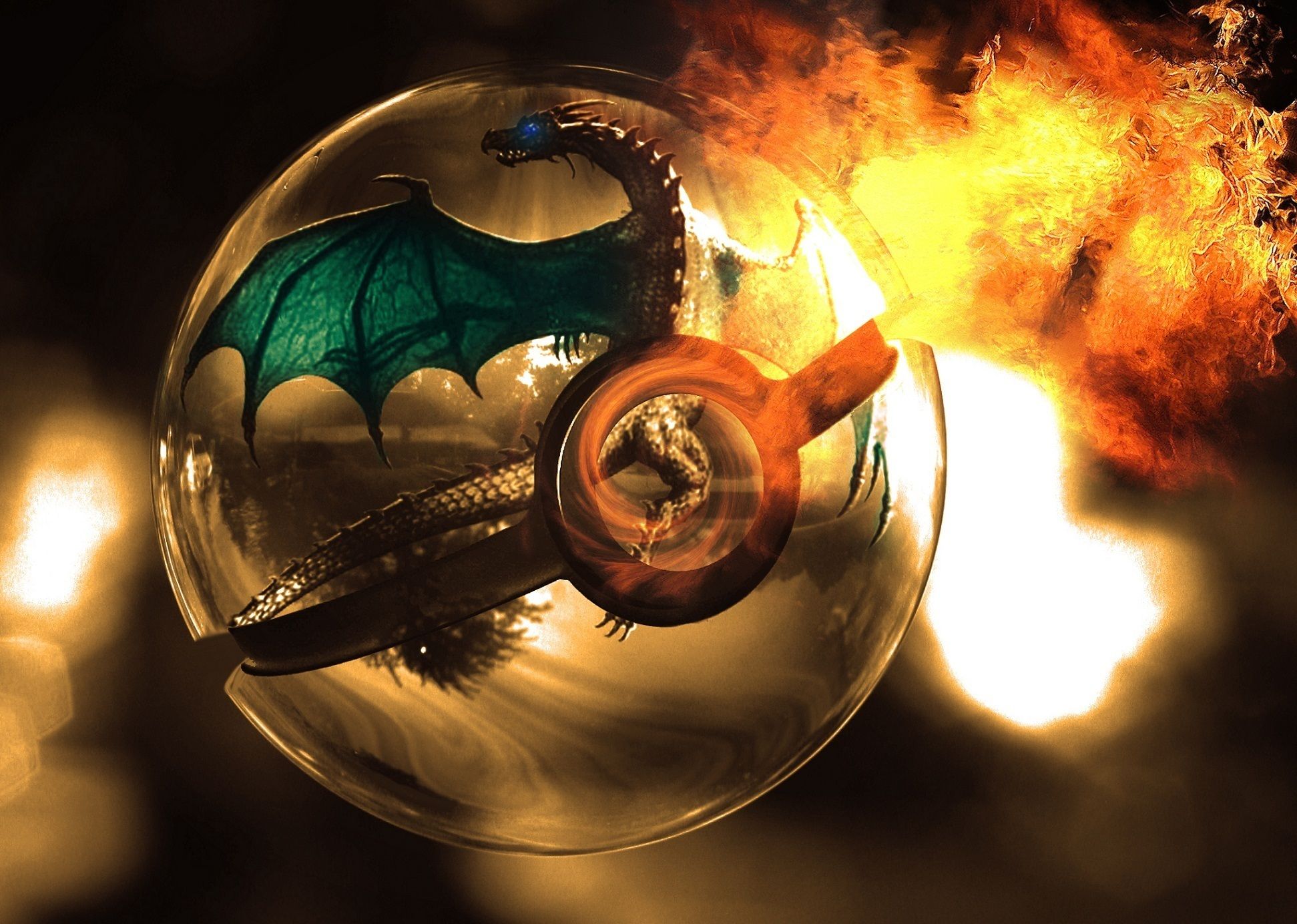 1943x1384 Free Pokeball 4K Wallpaper & Desktop HD Background for PC