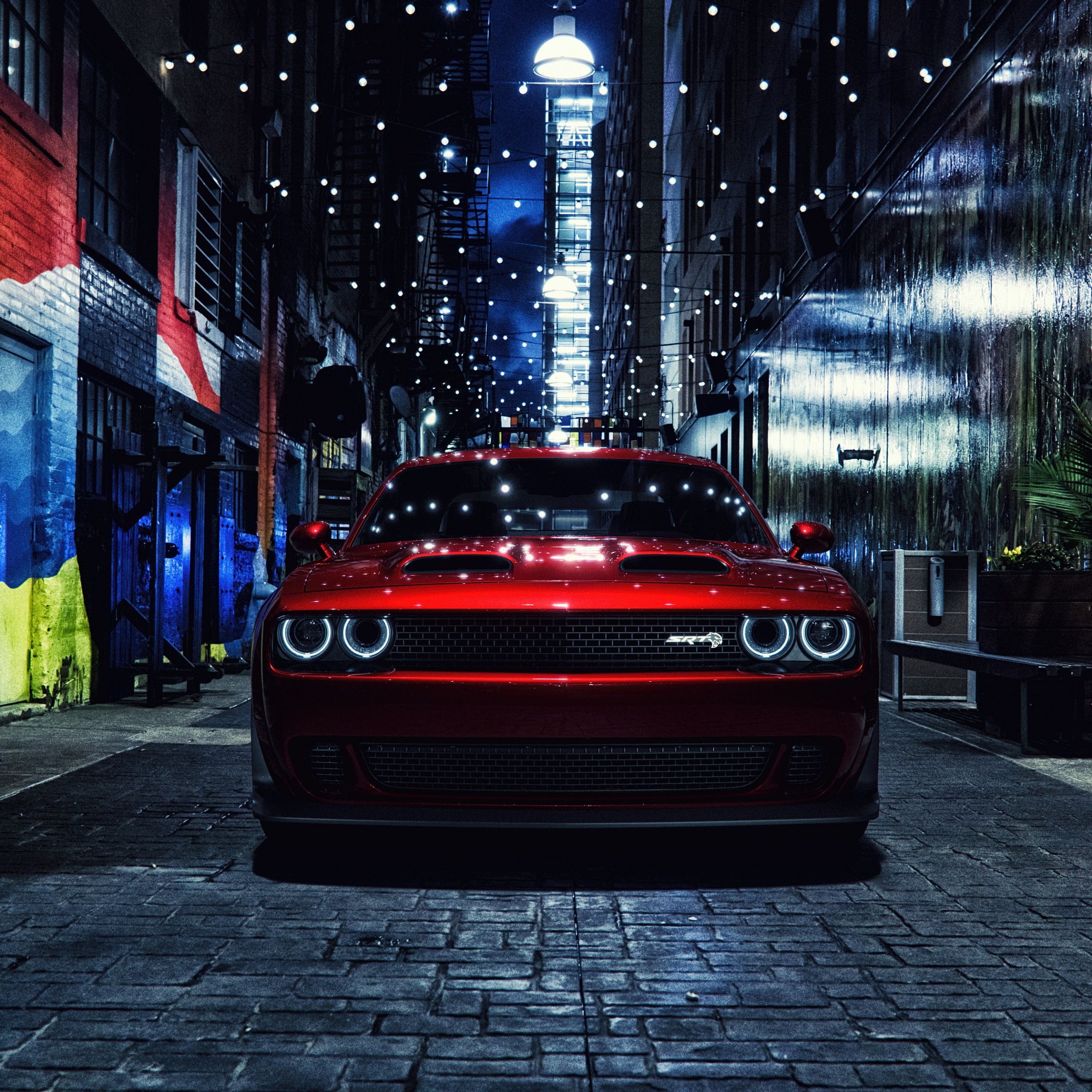 2560x2560 Dodge Challenger SRT Hellcat Wallpaper 4K, Muscle cars
