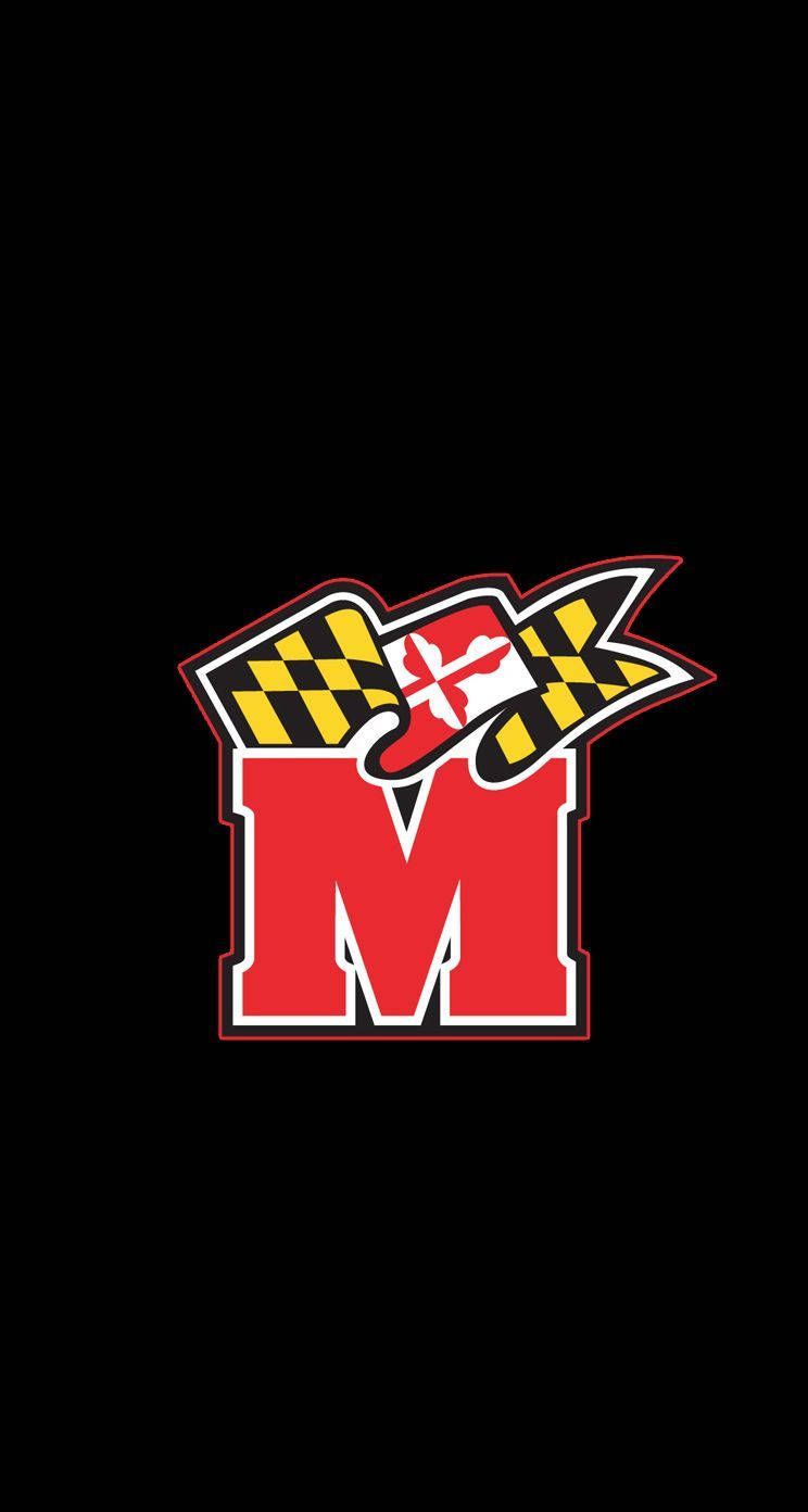 744x1392 Download University Of Maryland Logo Below Flag Wallpaper