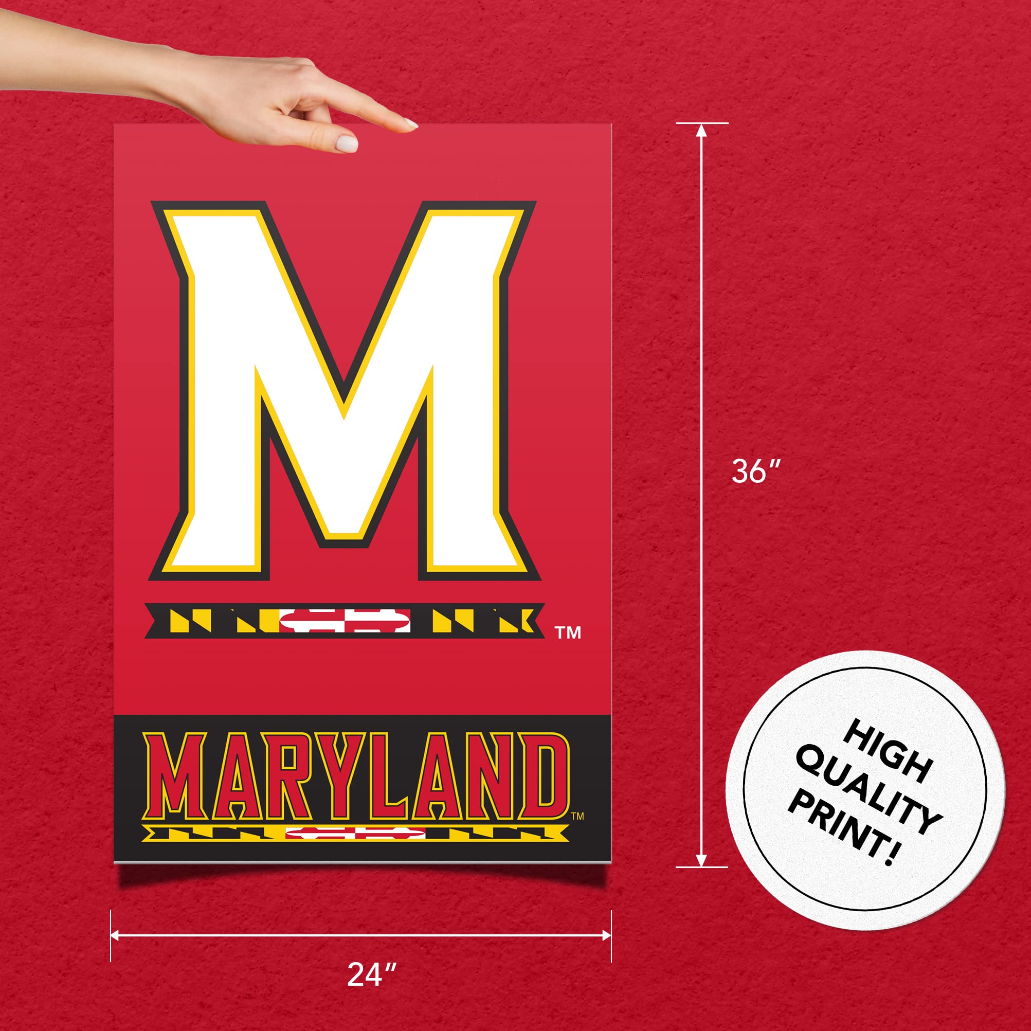 2005x2005 Desert Cactus University of Maryland 24 x 36 inch Poster Wall Decor. Officially Licensed UMD University of Maryland Terrapins 24x36 Room Office Tapestry Wall Art for Decoration : Sports & Outdoors