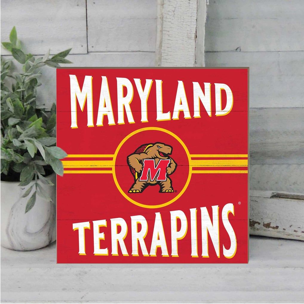 1018x1018 Maryland Terrapins 10'' x 10'' Retro Team Sign