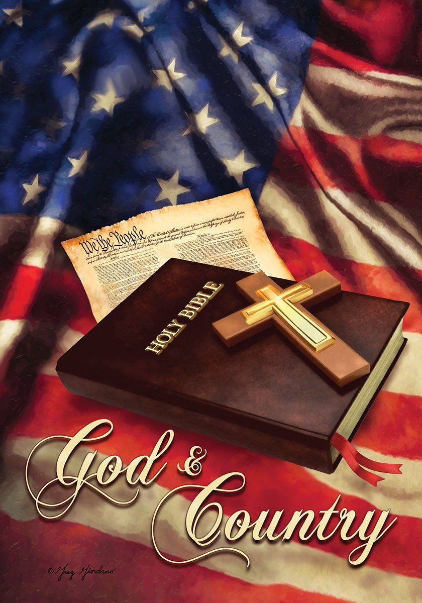 840x1200 Custom Decor Inc. God and Country Sided, Standard Size, 70cm X 100cm Decorative Flag: Buy Online at Best Price in UAE