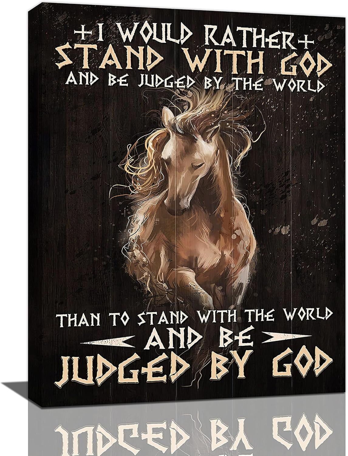 1146x1500 Farmhouse Horse Wall Art Christian Horse Picture Religious Spiritual Scripture Canvas Prints Painting Rustic Country Animal Motivational Framed Artwork for Bathroom Bedroom Living Room 12x16