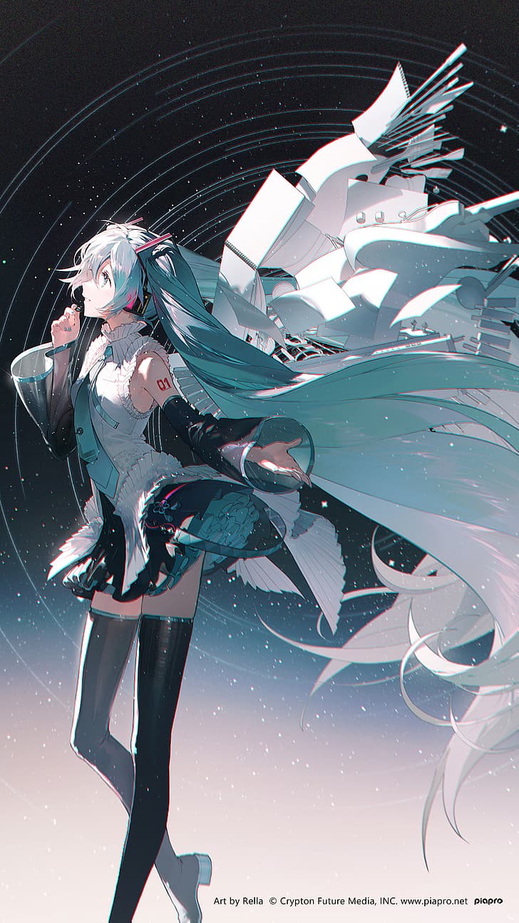 728x1294 hatsune miku 1080P, 2K, 4K, 5K HD wallpaper free download, sort