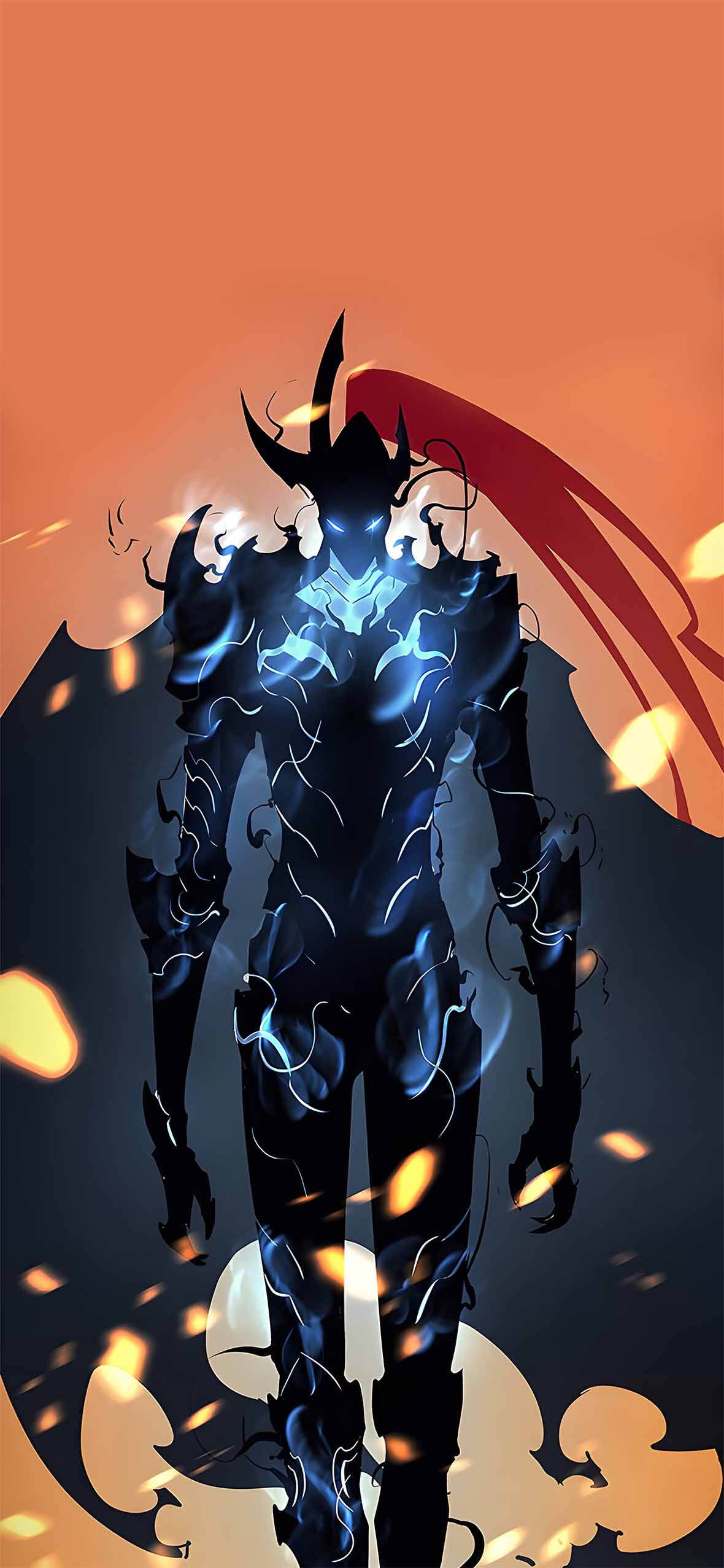 1180x2554 Shadow Monarch Sung Jinwoo Burning Aura Wallpaper iPhone