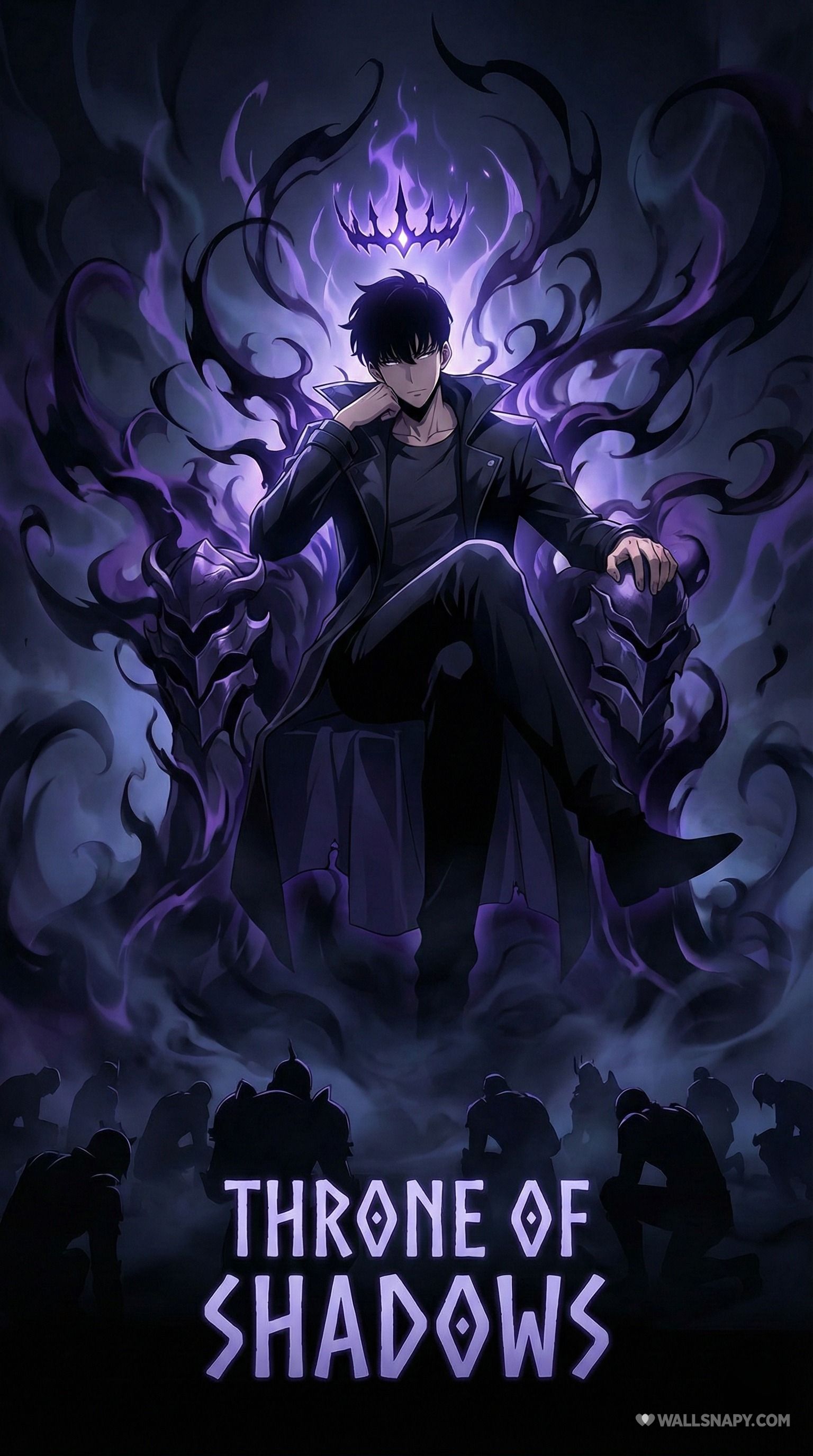 1536x2752 Dominant throne of shadows sung jin woo solo leveling 4k luxury poster