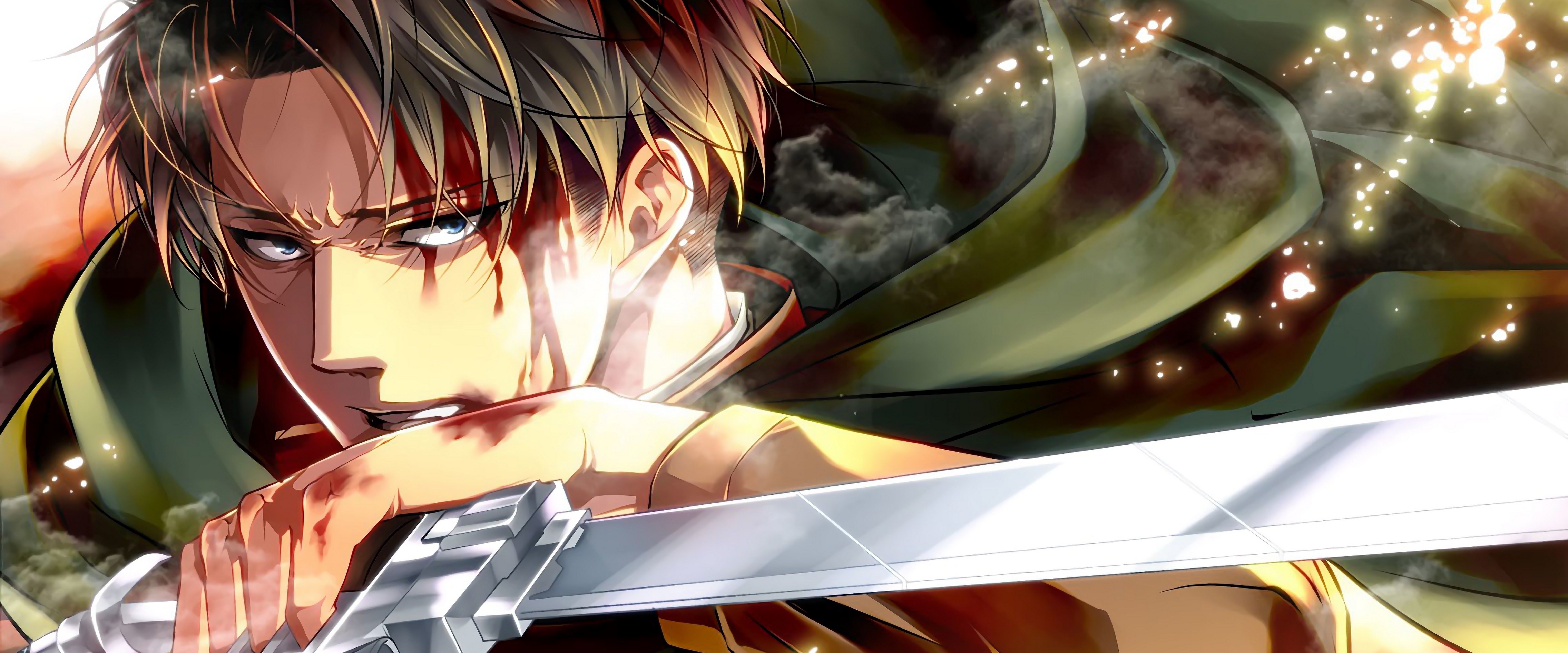 7680x3200 Levi Attack on Titan 4K Wallpaper HD