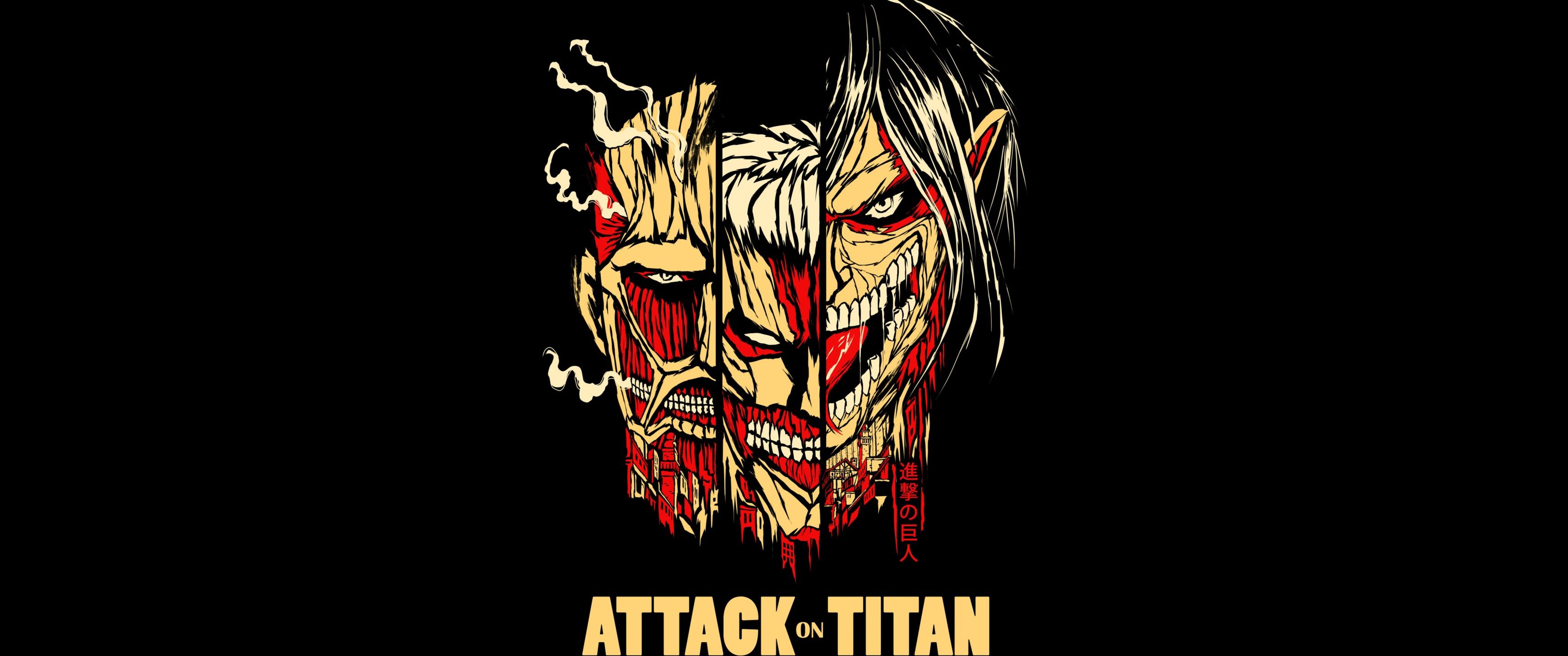 3440x1440 Attack on Titan Wallpaper 4K, AMOLED, Shingeki no Kyojin, 5K