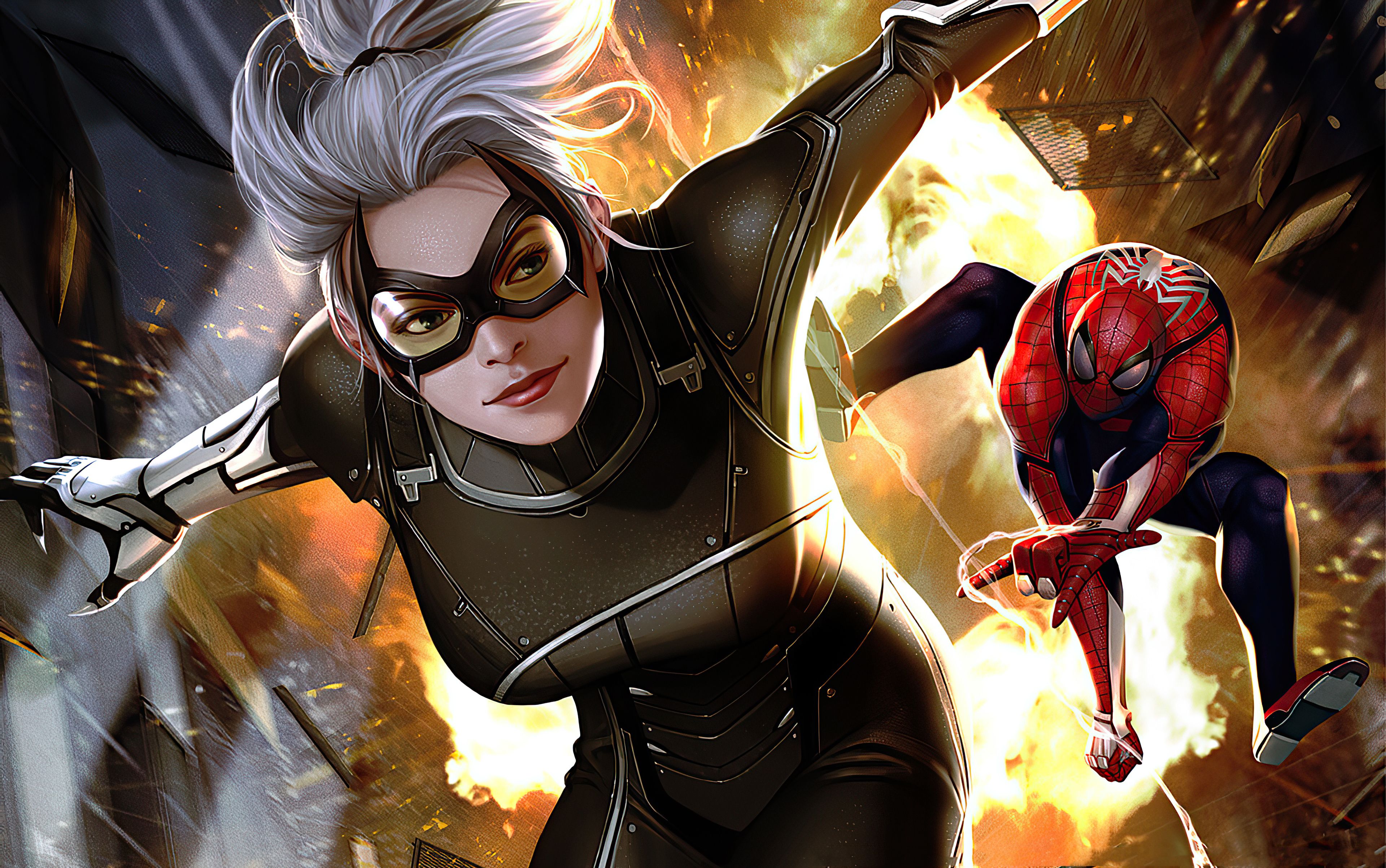 3840x2406 Download Black Cat (Marvel Comics) Spider Man Comic 4k Ultra HD Wallpaper