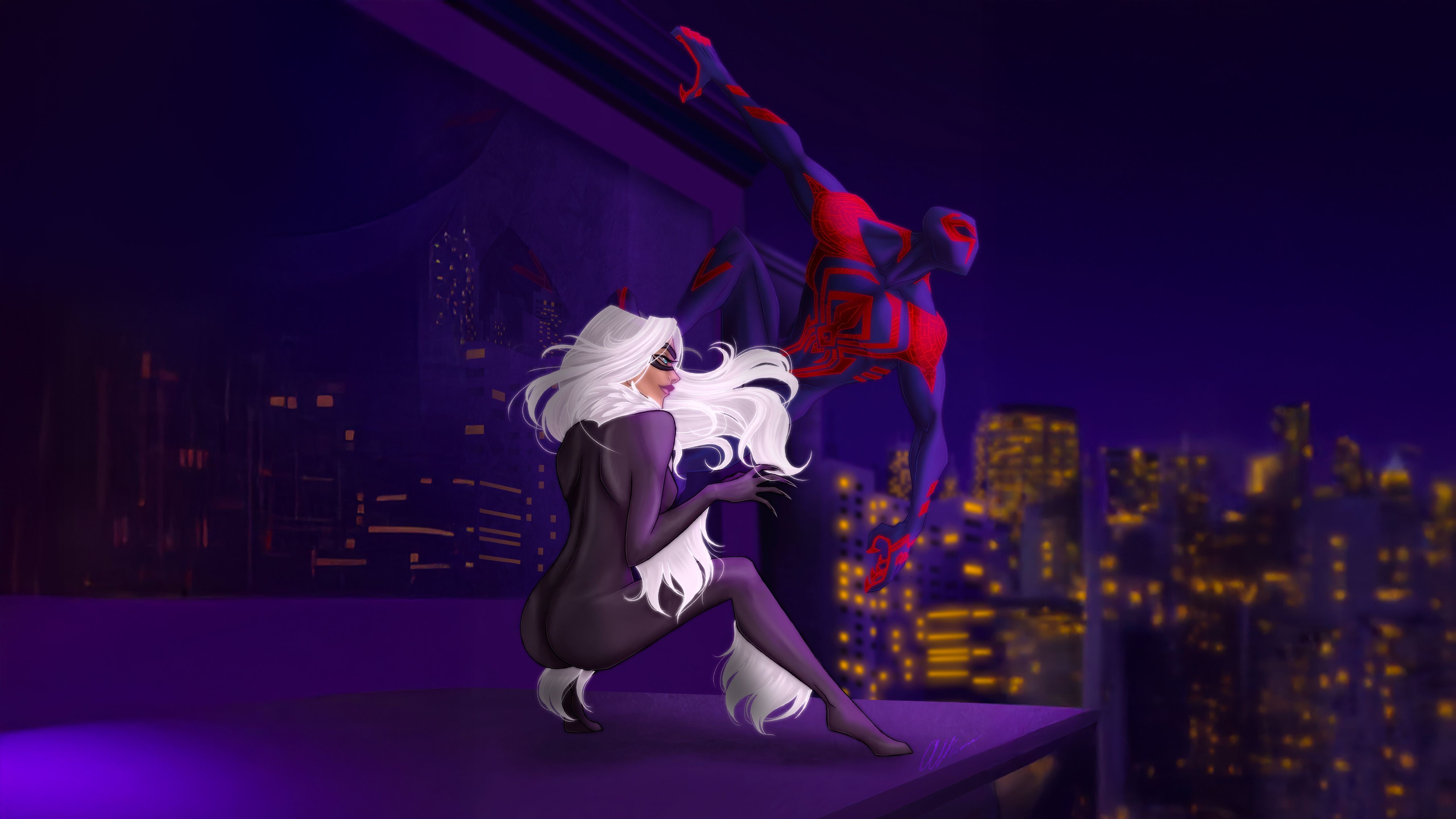5120x2880 Spiderman 2099 And Black Cat Wallpaper, HD Superheroes Wallpaper, 4k Wallpaper, Image, Background, Photos and Picture