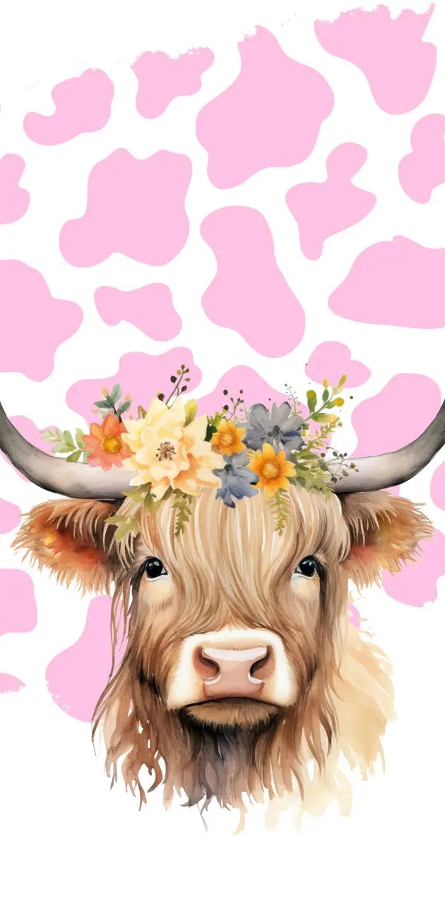 630x1280 Highland Cow wallpaper