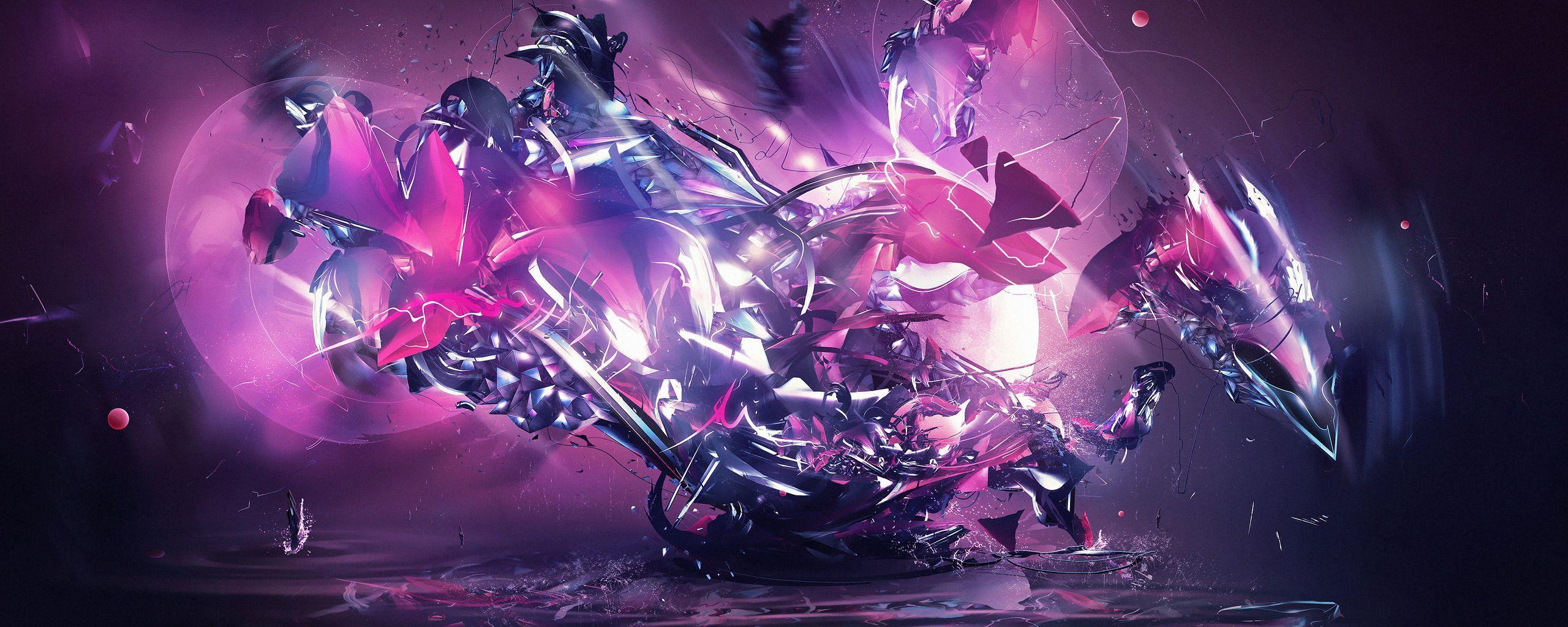 2560x1024 Download wallpaper 2560x1024 explosion, form, light, color, bright ultrawide monitor HD background
