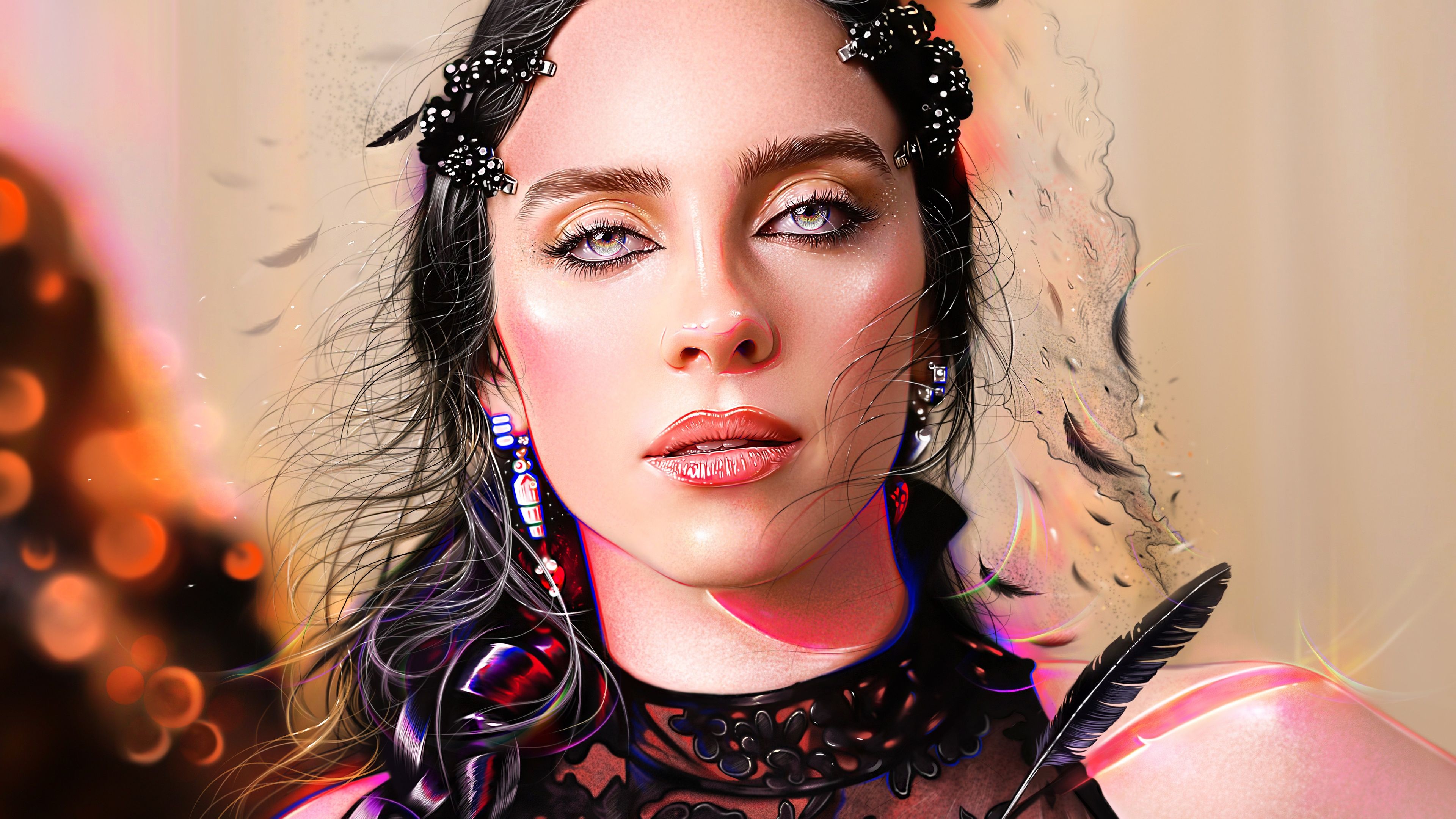3840x2160 Billie Eilish Wallpaper 4K, Illustration, Portrait, Beautiful