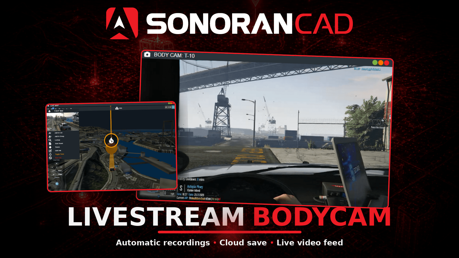 1600x900 Body Camera. CAD. Sonoran Software Documentation