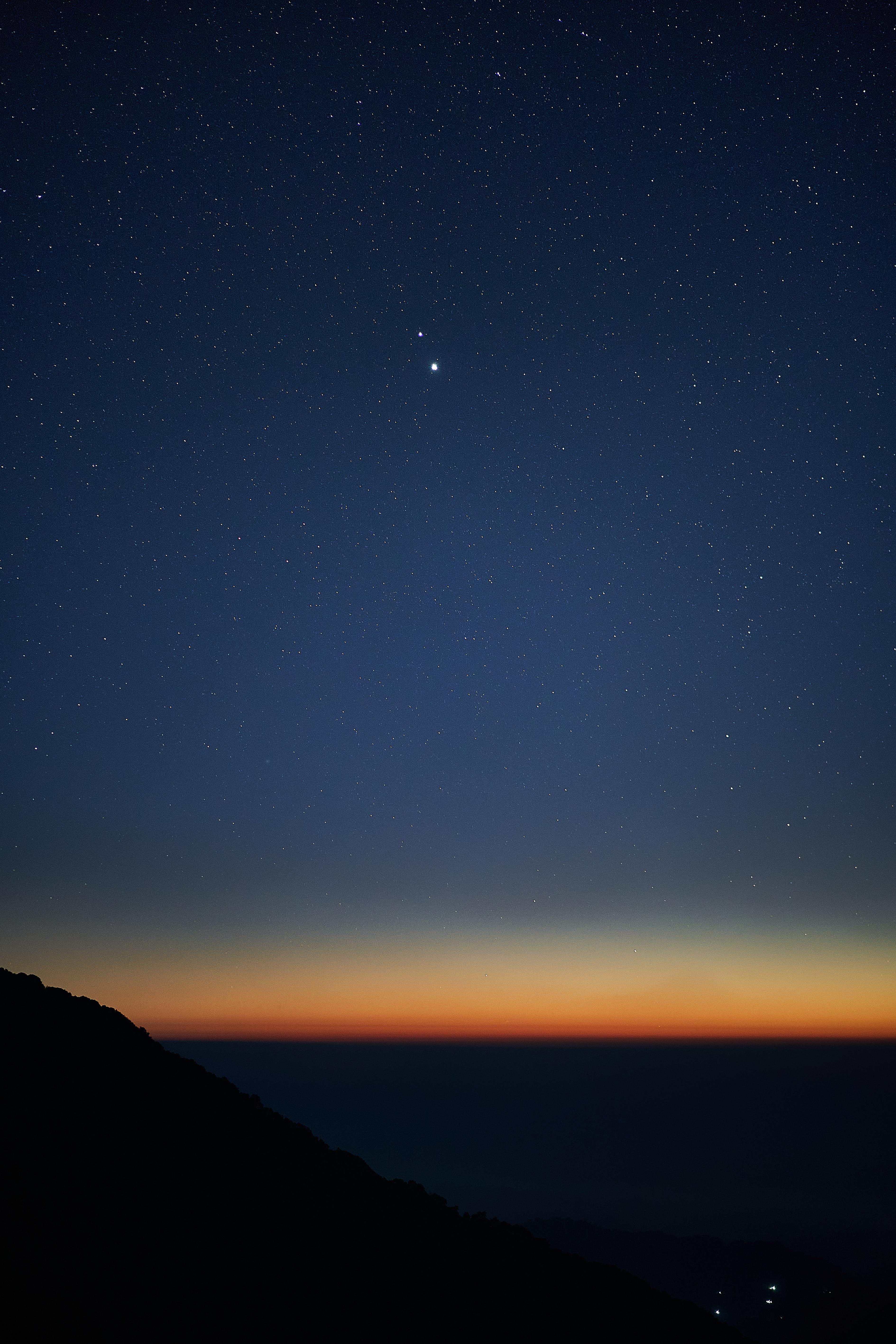 3779x5669 Jupiter and Saturn at twilight hours, Pangot, Uttarakhand [OC][Sony A7III]