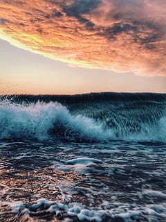 240x320 body of water, view, sea wave, beach, cloud, wave, wallpaper, cool wallpaper