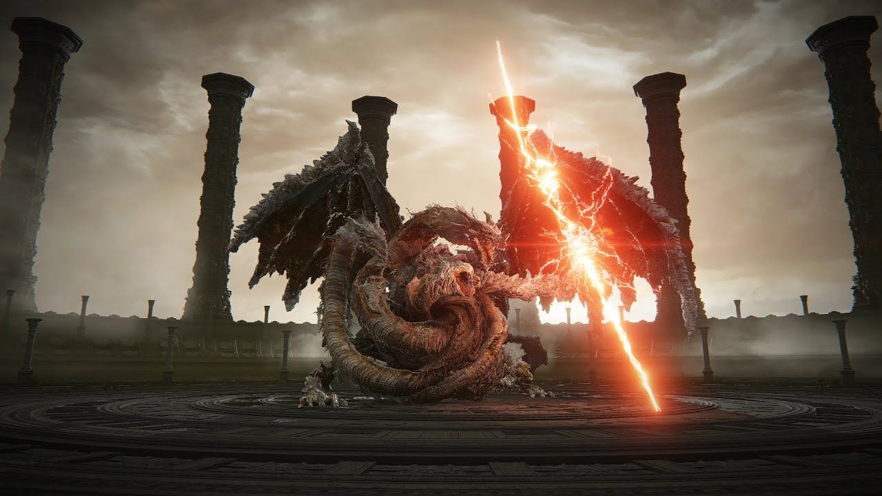 1280x720 Elden Ring Placidusax Boss Fight (4K 60FPS)