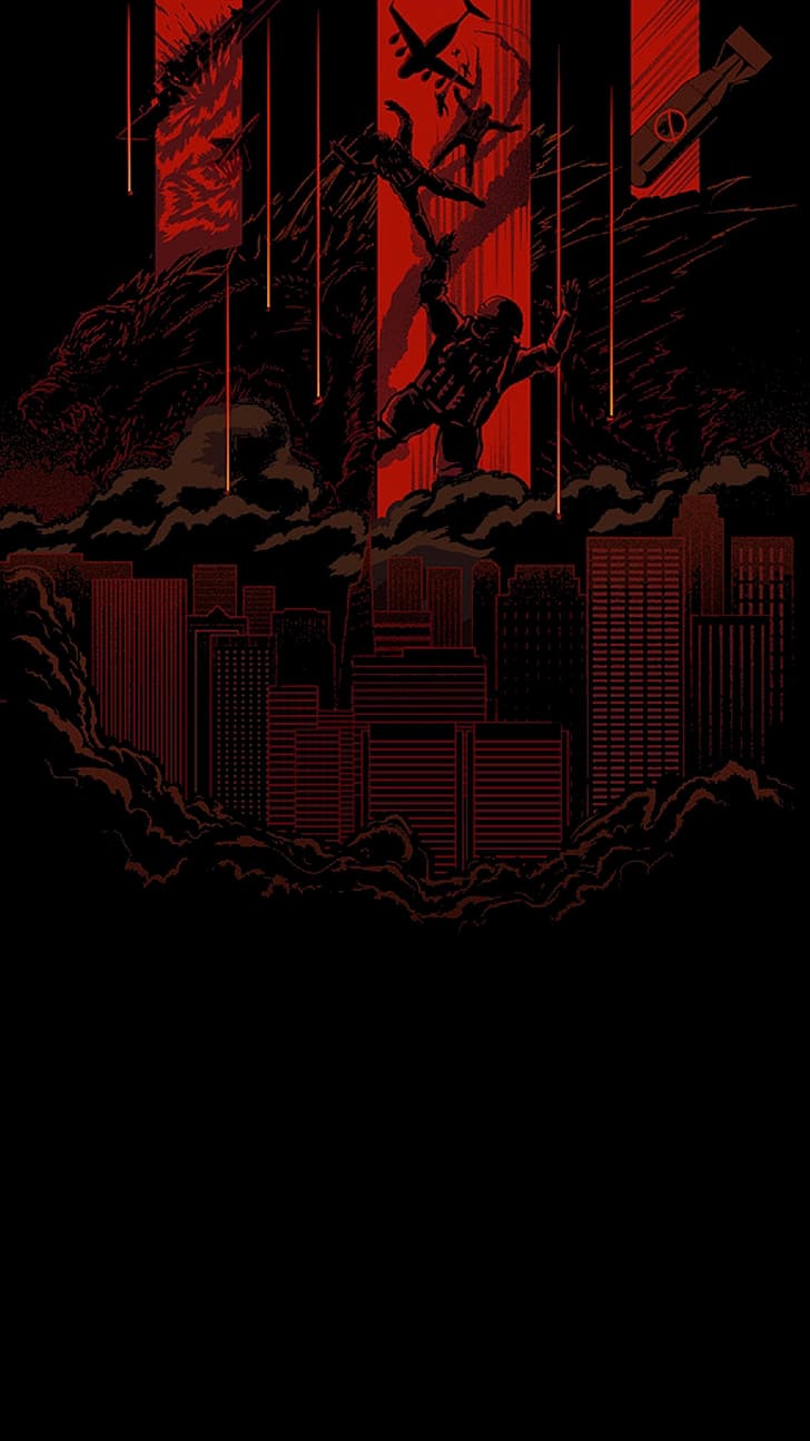728x1294 HD wallpaper: dark, Punisher, red, city, vertical, black