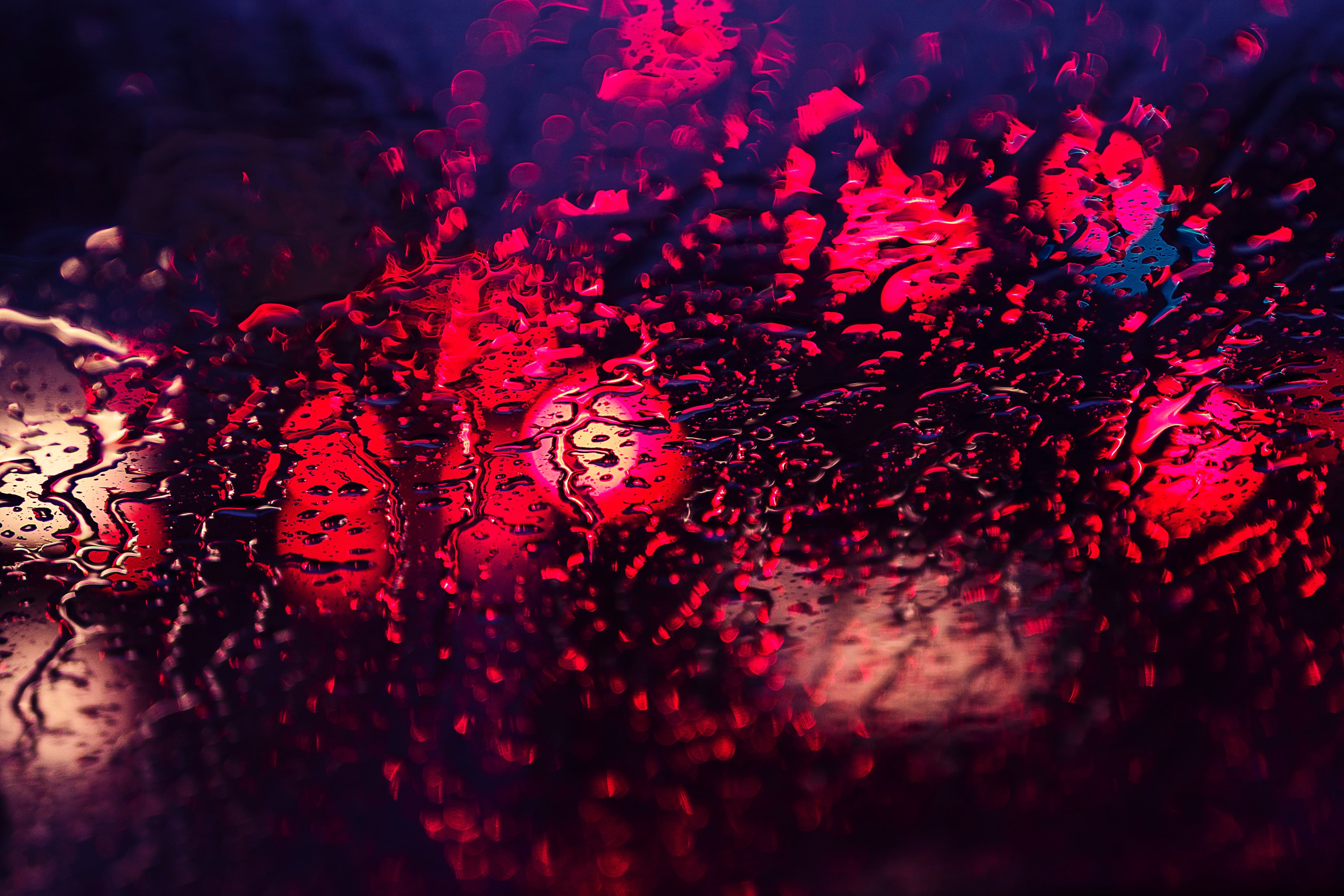 4205x2803 Red and black city lights HD wallpaper