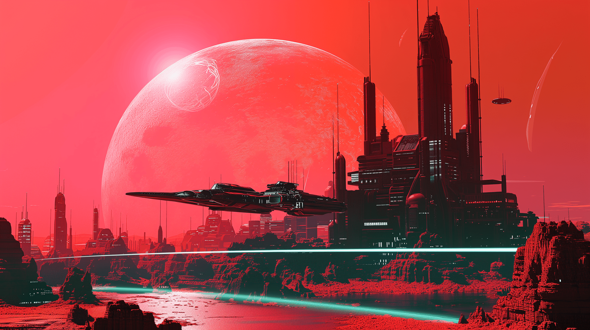 1920x1076 Red Sci Fi Cityscape HD Wallpaper By Robokobotox1632