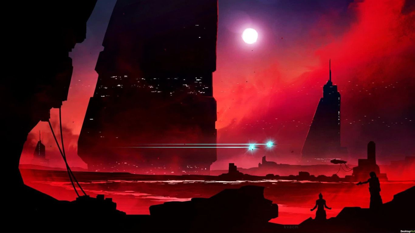 1366x768 Red Cyberpunk Wallpaper 1920x1080 65089
