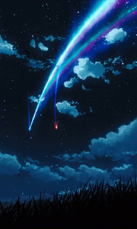 480x800 Your Name Wallpaper 4K, Shooting stars, Kimi no Na wa