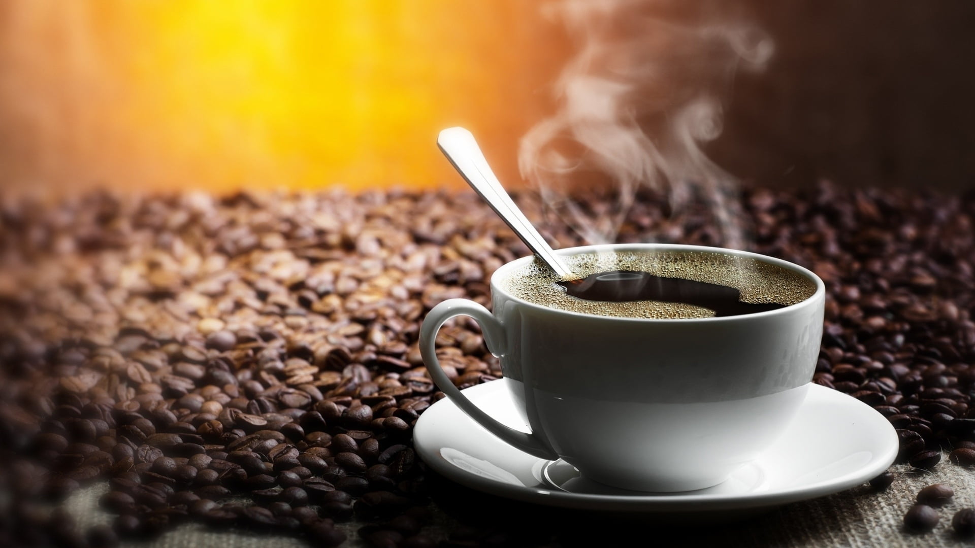 1920x1080 White tea cup filled coffee HD wallpaper