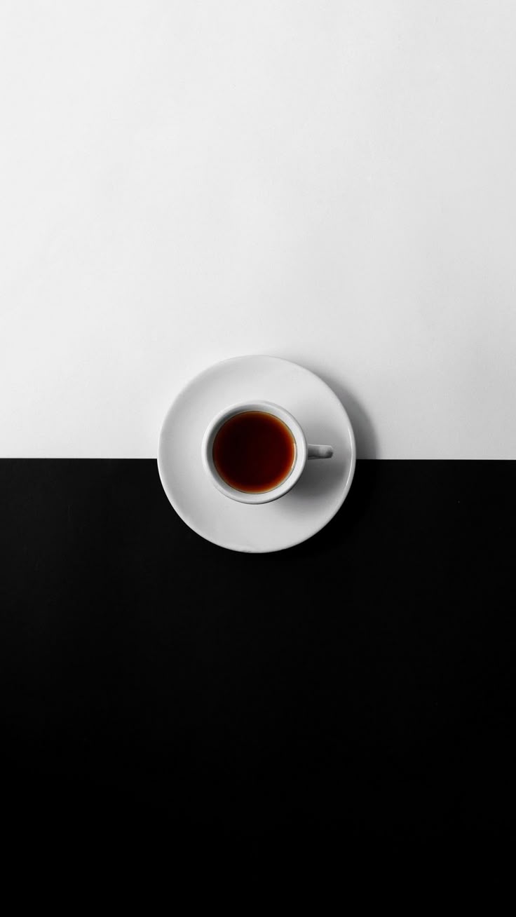 736x1308 Coffee Cup Minimalistic Black White Wallpaper. Black Coffee White Background Hd, Black And White Tea