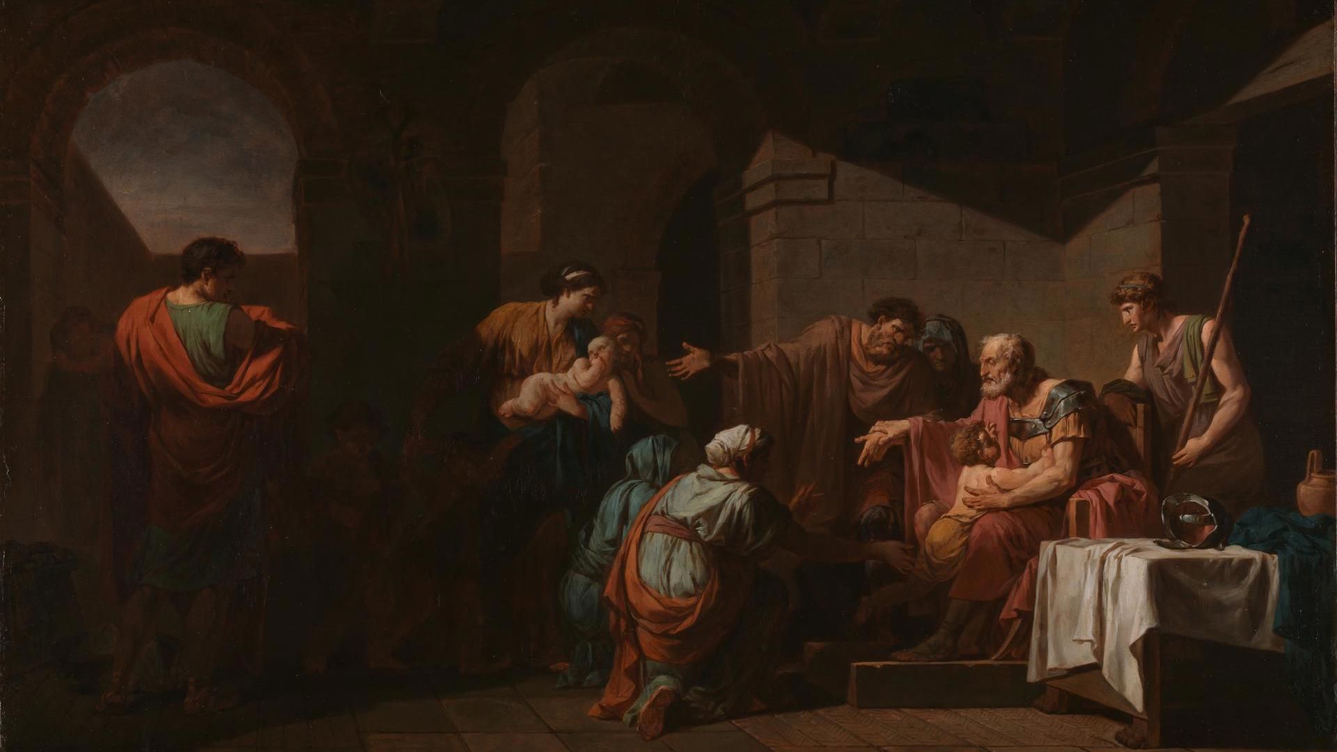 1920x1080 Jean François Pierre Peyron. Belisarius Receiving Hospitality From A Peasant. NG6551. National Gallery, London