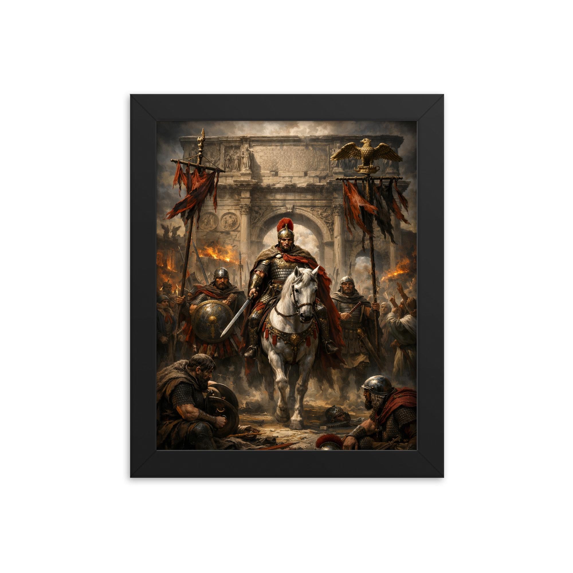2000x2000 Belisarius Entering Rome Framed Print Wall Art, Historical Artwork with Samba Wood Frame & Plexiglass