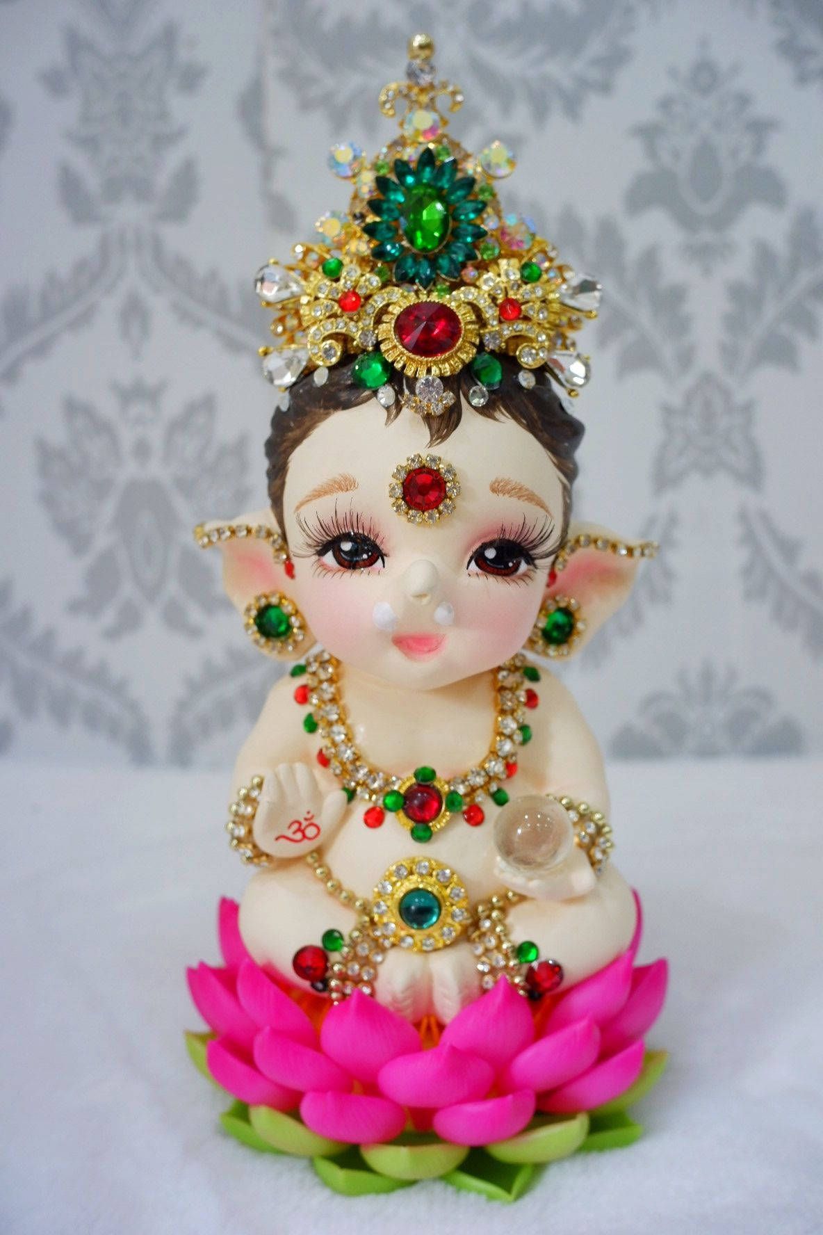 1184x1776 Download Baby Ganesh Crystal Ball Wallpaper